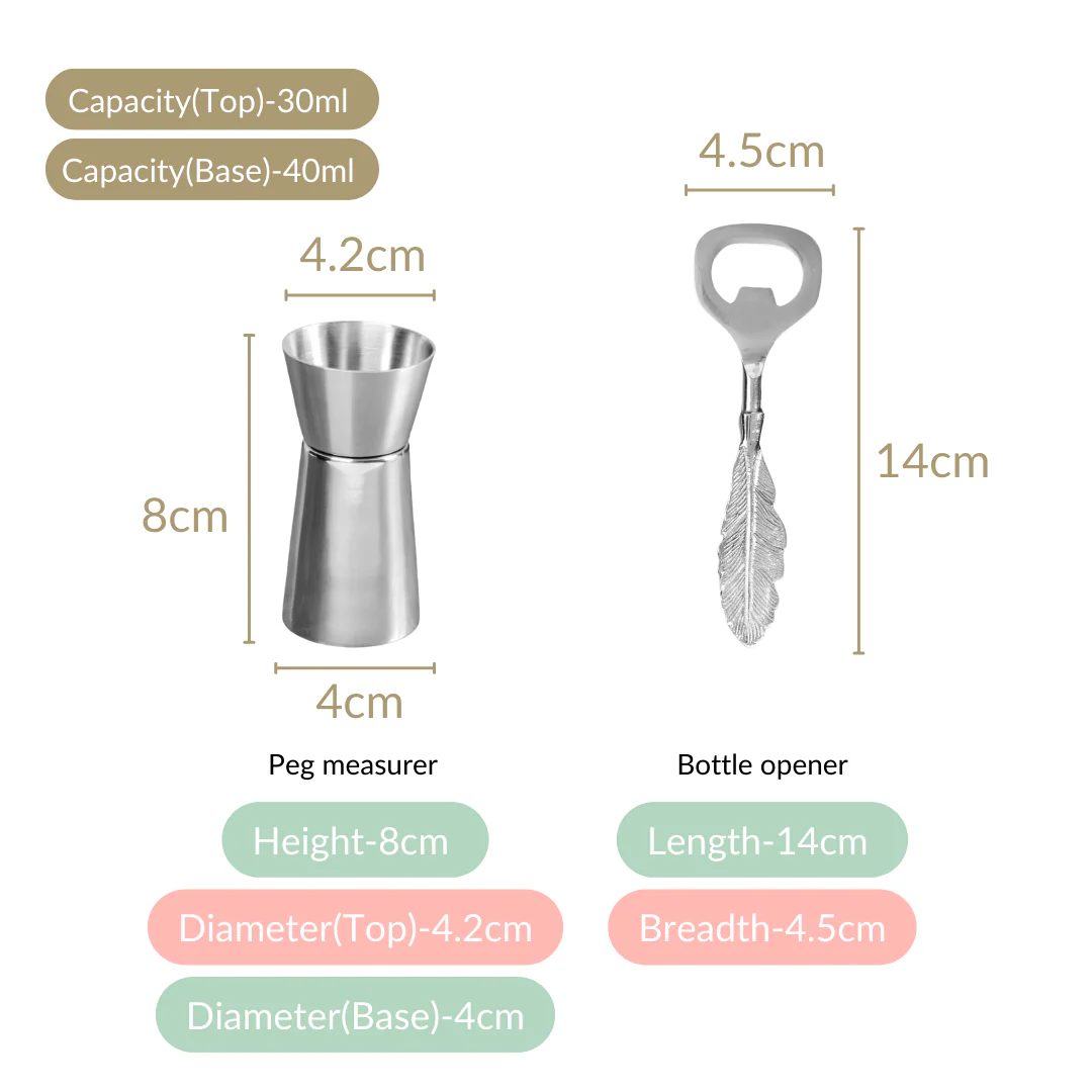 Feather Bottle Opener And Peg Measurer Set Of 2 - Image 6