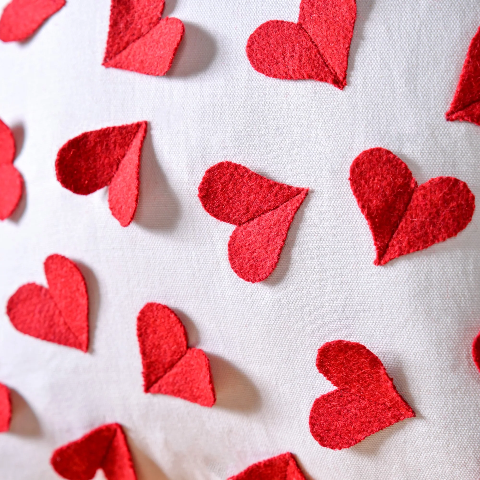 Felt Hearts Cotton Cushion Cover 40x40cm - Image 6