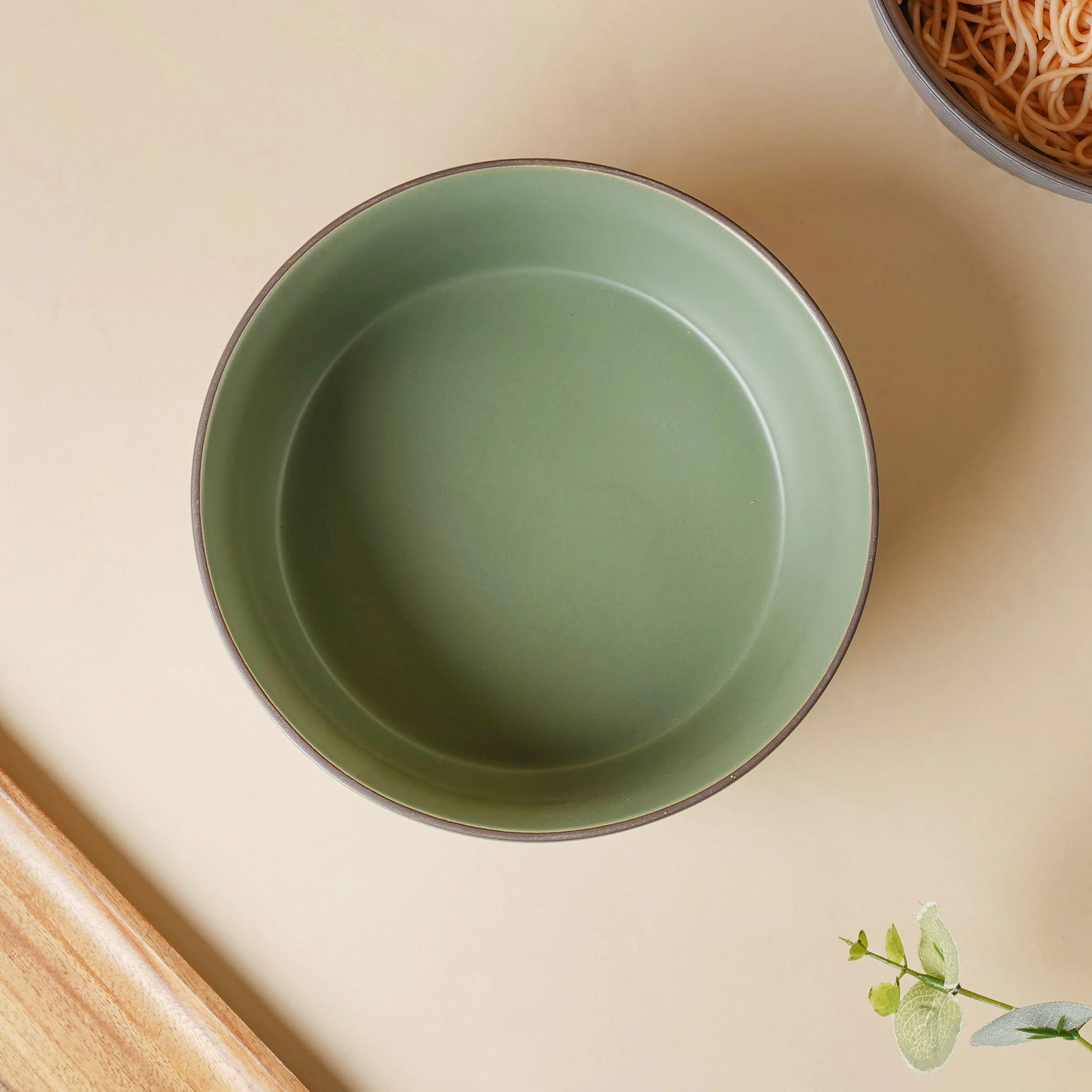 Fern Green Textured Serving Bowl - Image 6