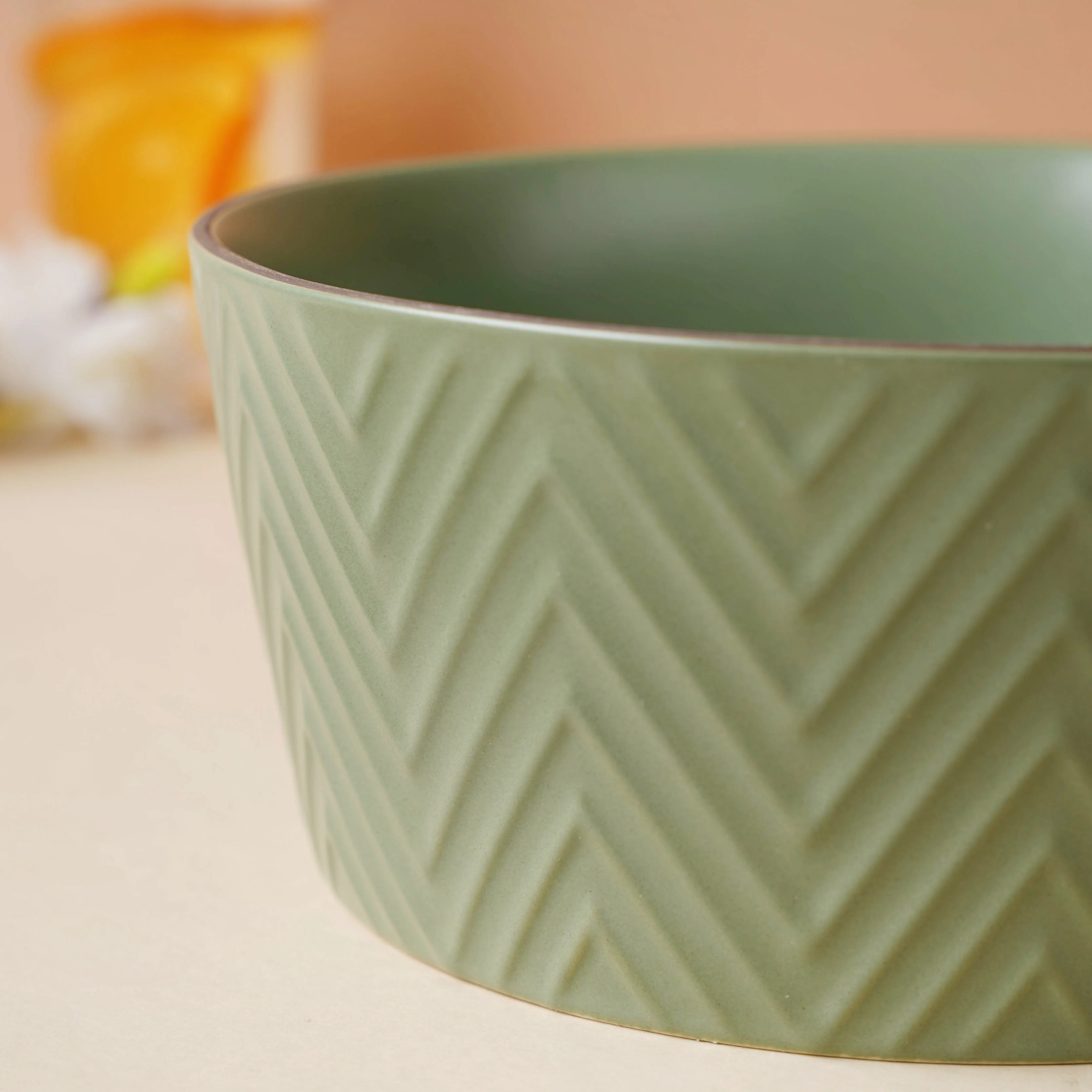 Fern Green Textured Serving Bowl - Image 7