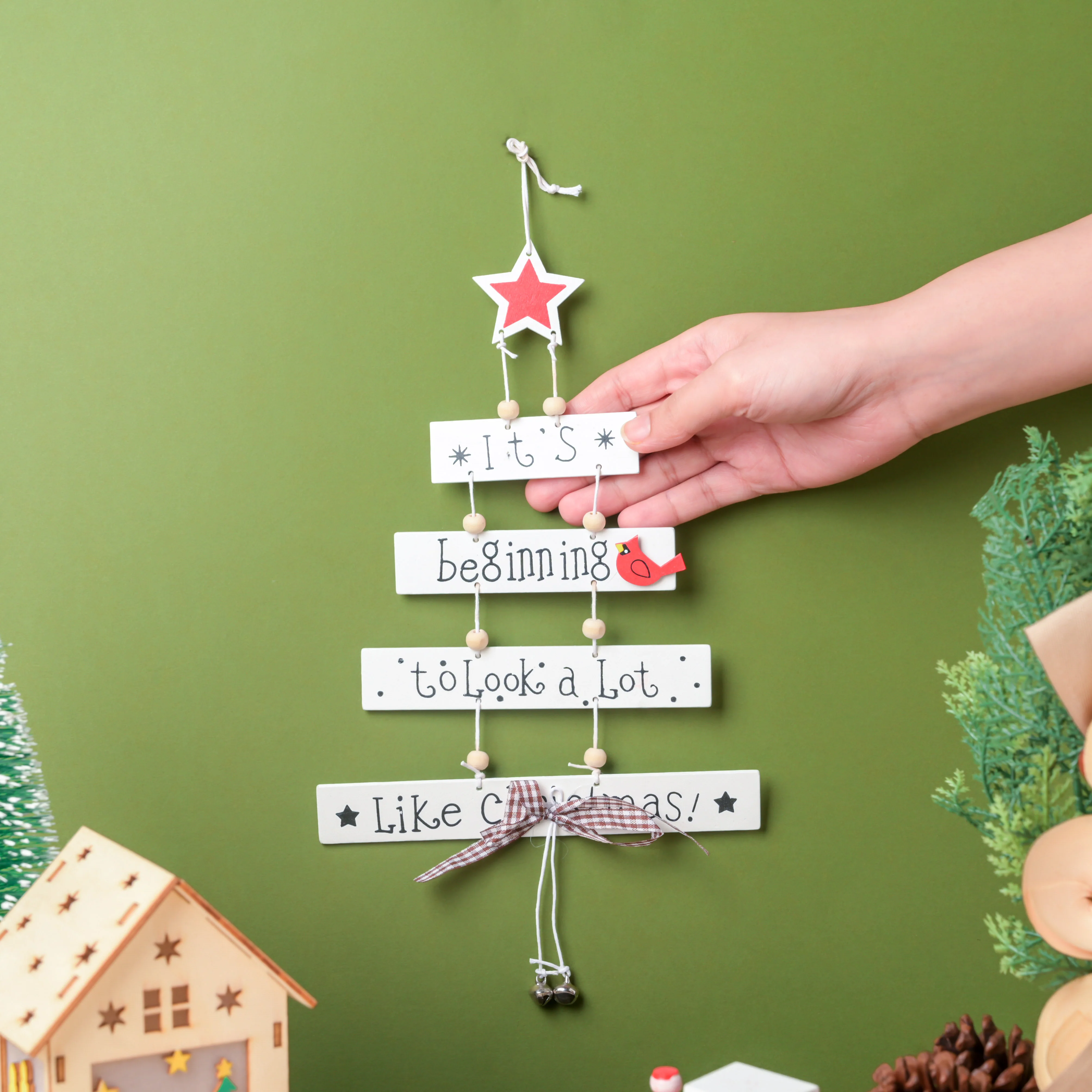 Festive Cheer Christmas Hanging White 11 Inch - Image 2