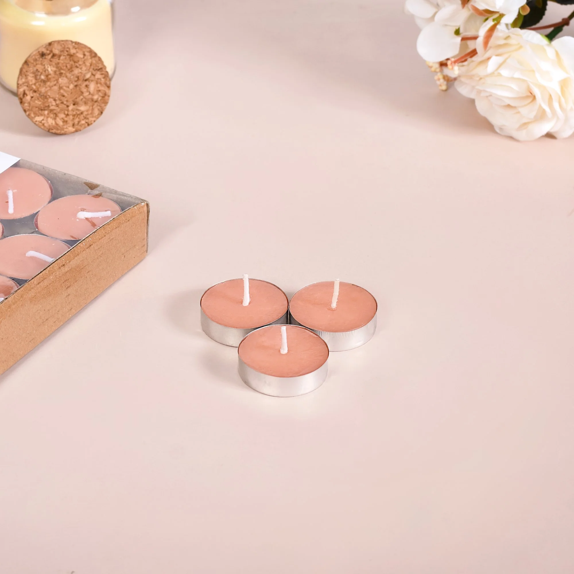 Festive Tealight Candles Peach Set Of 50 - Image 7