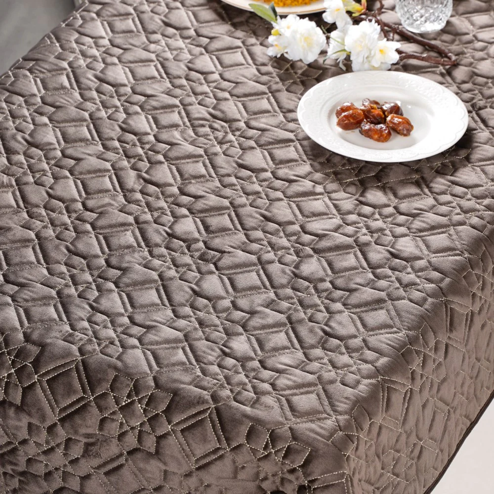 Festive Velvet Dining Tablecloth Brown 52x40 Inch - Image 10