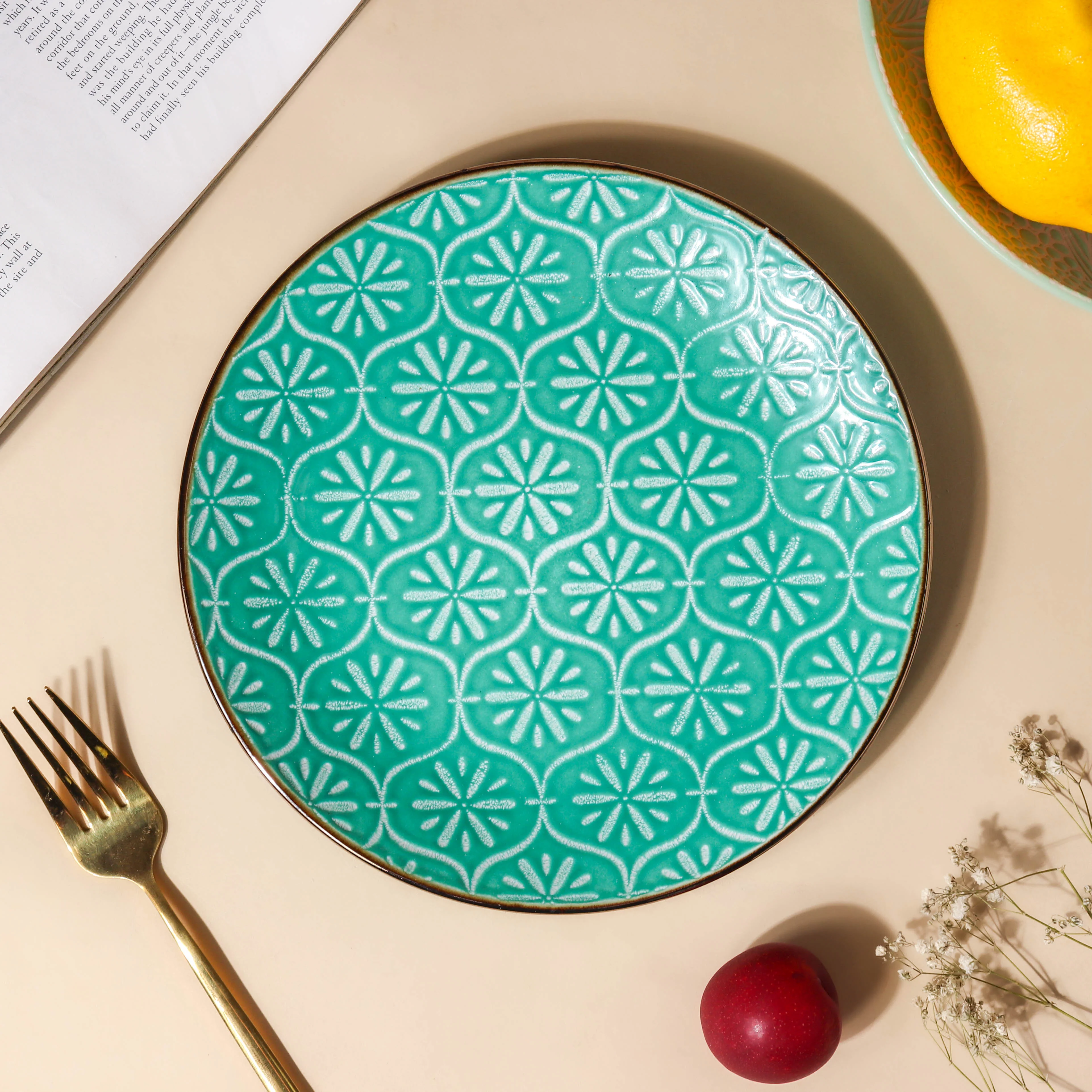 Fiesta Mosaic Turquoise Snack Plate 8 Inch - Image 4