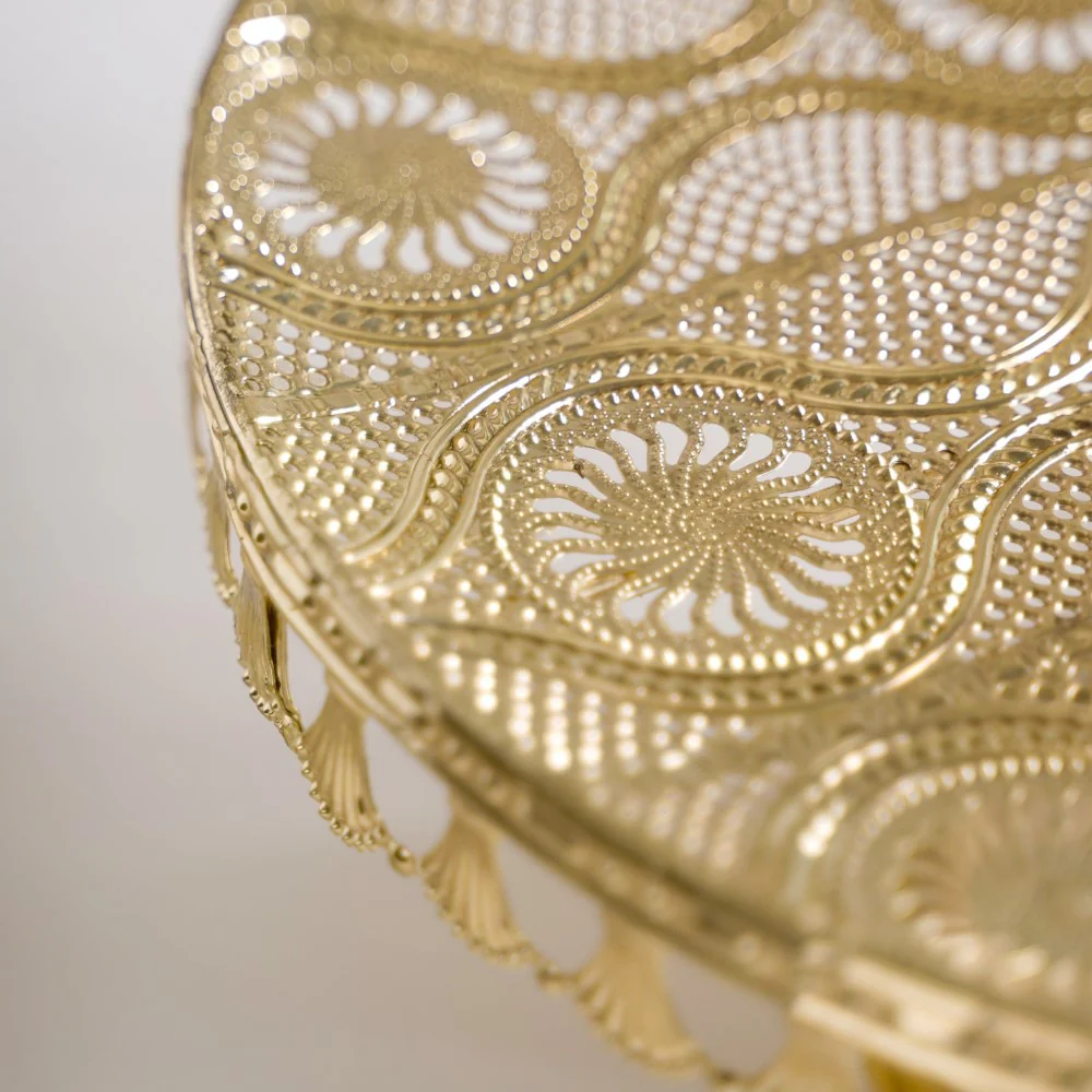 Filigree Metal Cake Stand Gold - Image 3