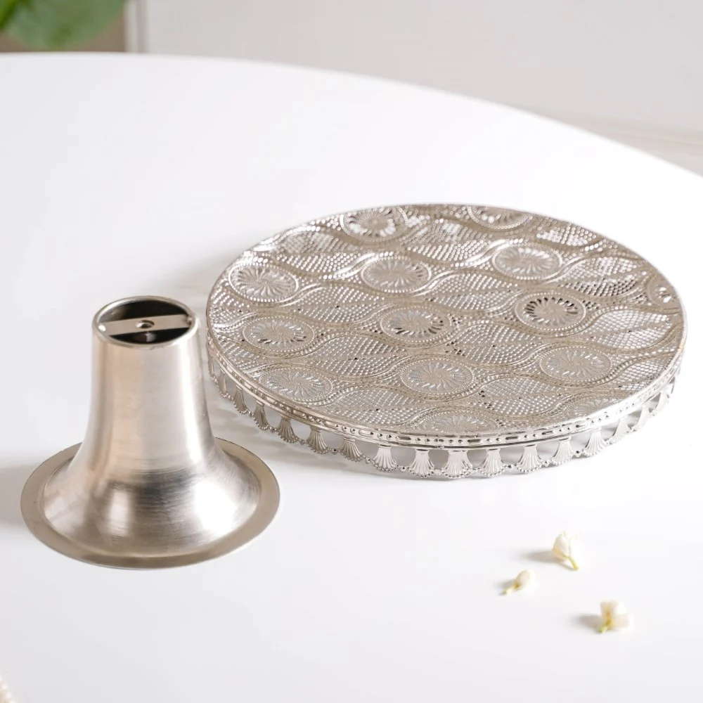 Filigree Metal Cake Stand Silver - Image 12