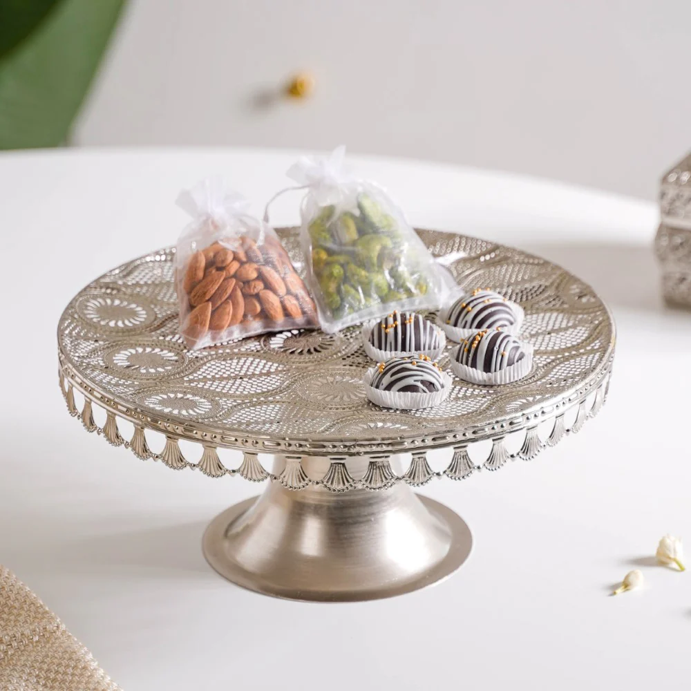 Filigree Metal Cake Stand Silver - Image 3