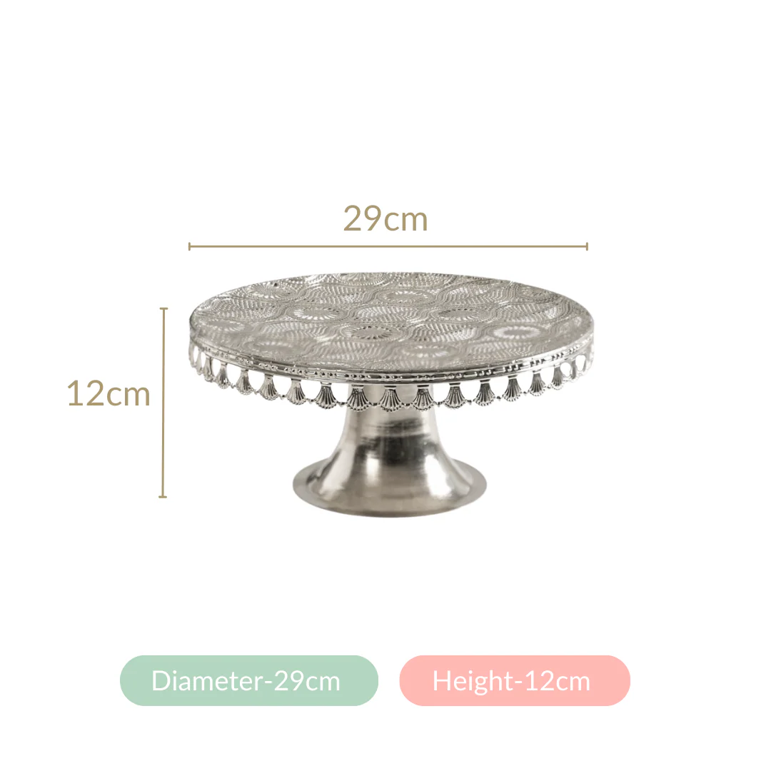 Filigree Metal Cake Stand Silver - Image 8