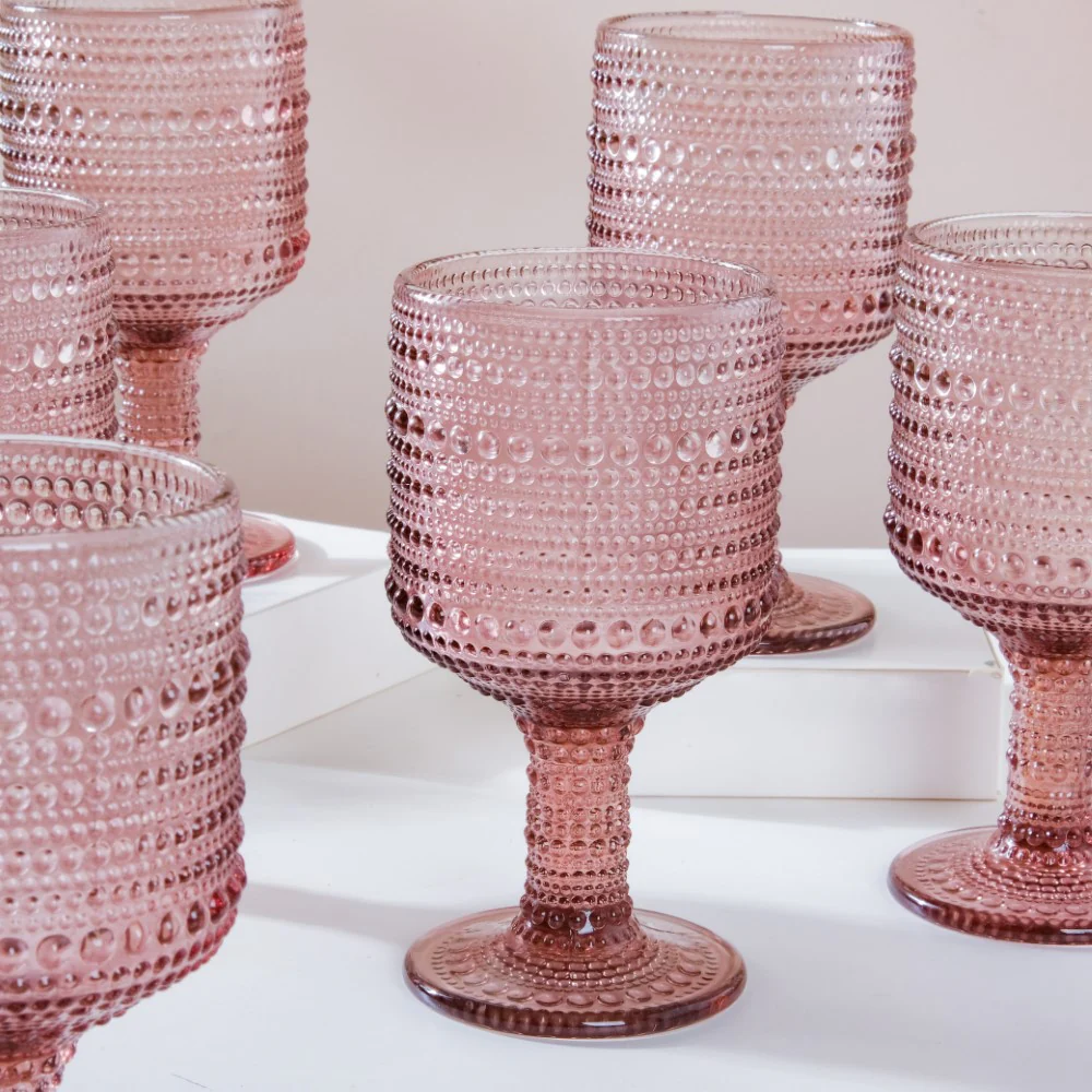 Fizz Bubble Stem Glass Mauve Set Of 6 250ml - Image 5