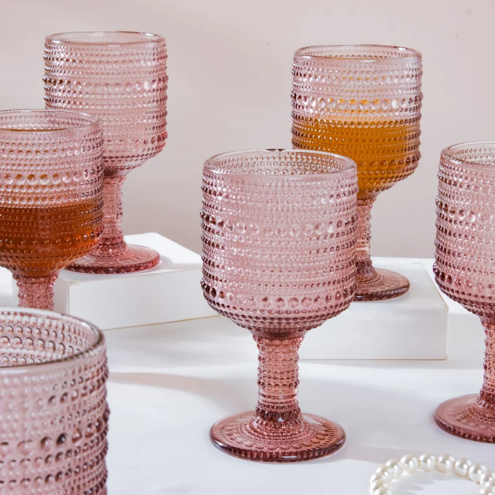 Fizz Bubble Stem Glass Mauve Set Of 6 250ml - Image 7