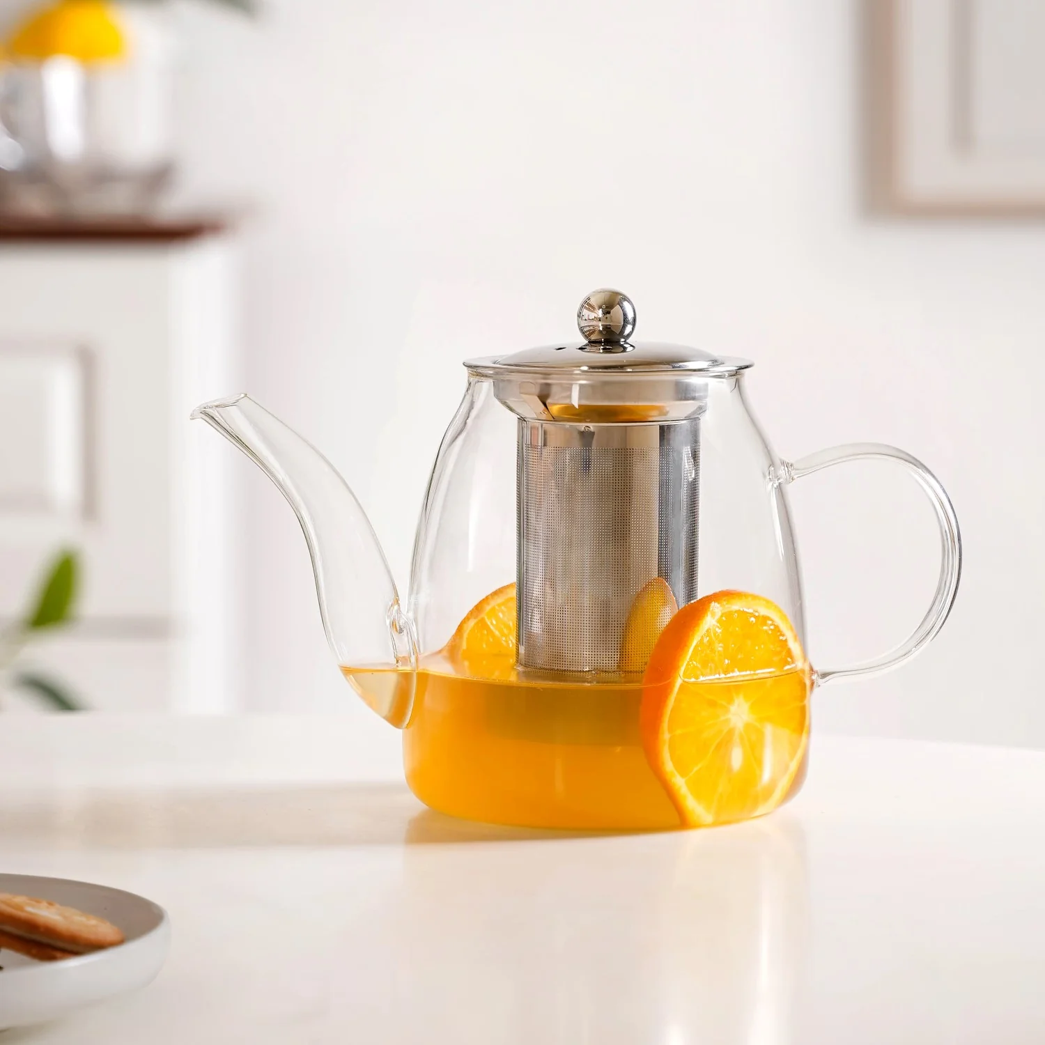 Flame Safe Borosilicate Glass Teapot With Strainer 1000ml - Image 2