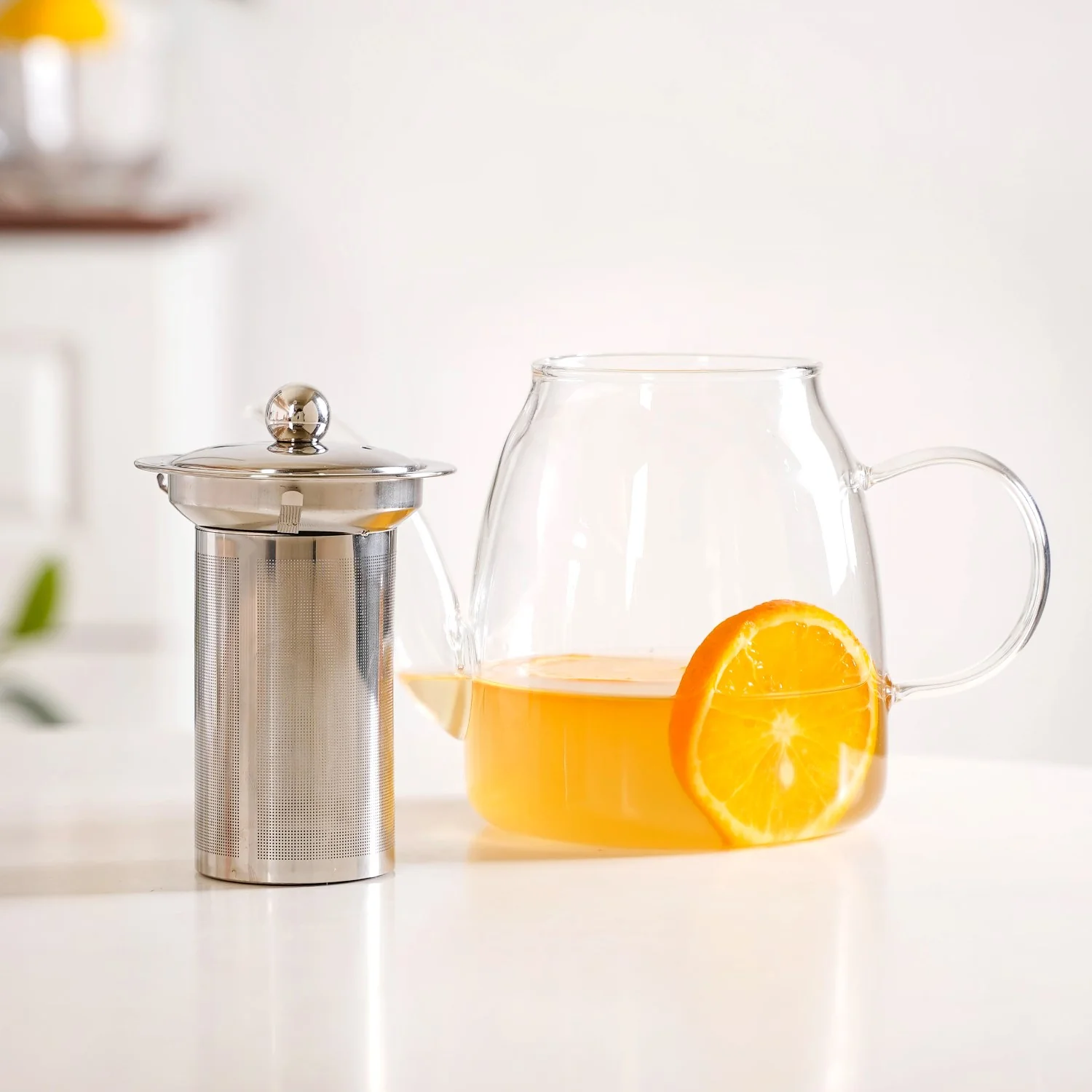 Flame Safe Borosilicate Glass Teapot With Strainer 1000ml - Image 7