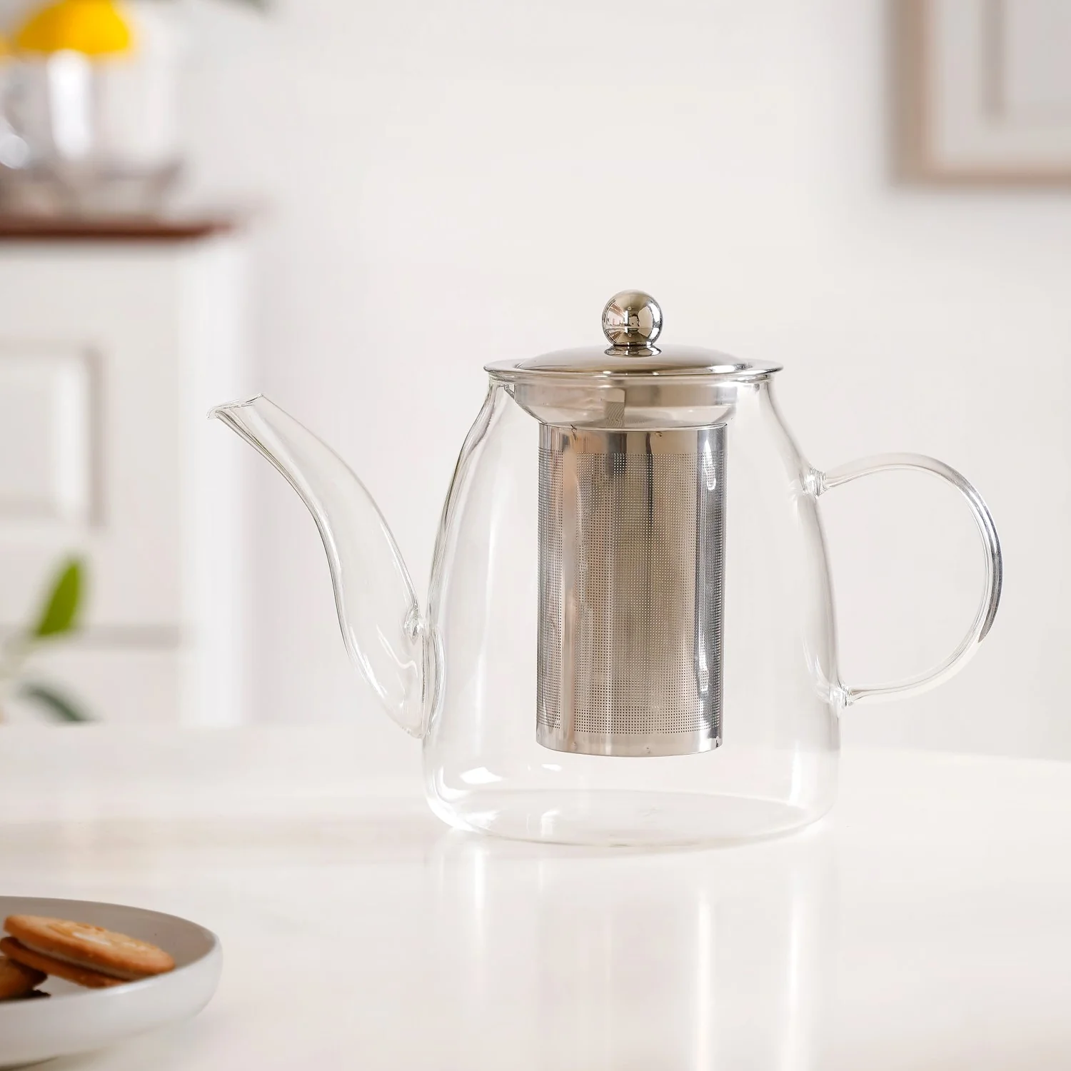 Flame Safe Borosilicate Glass Teapot With Strainer 1000ml - Image 8