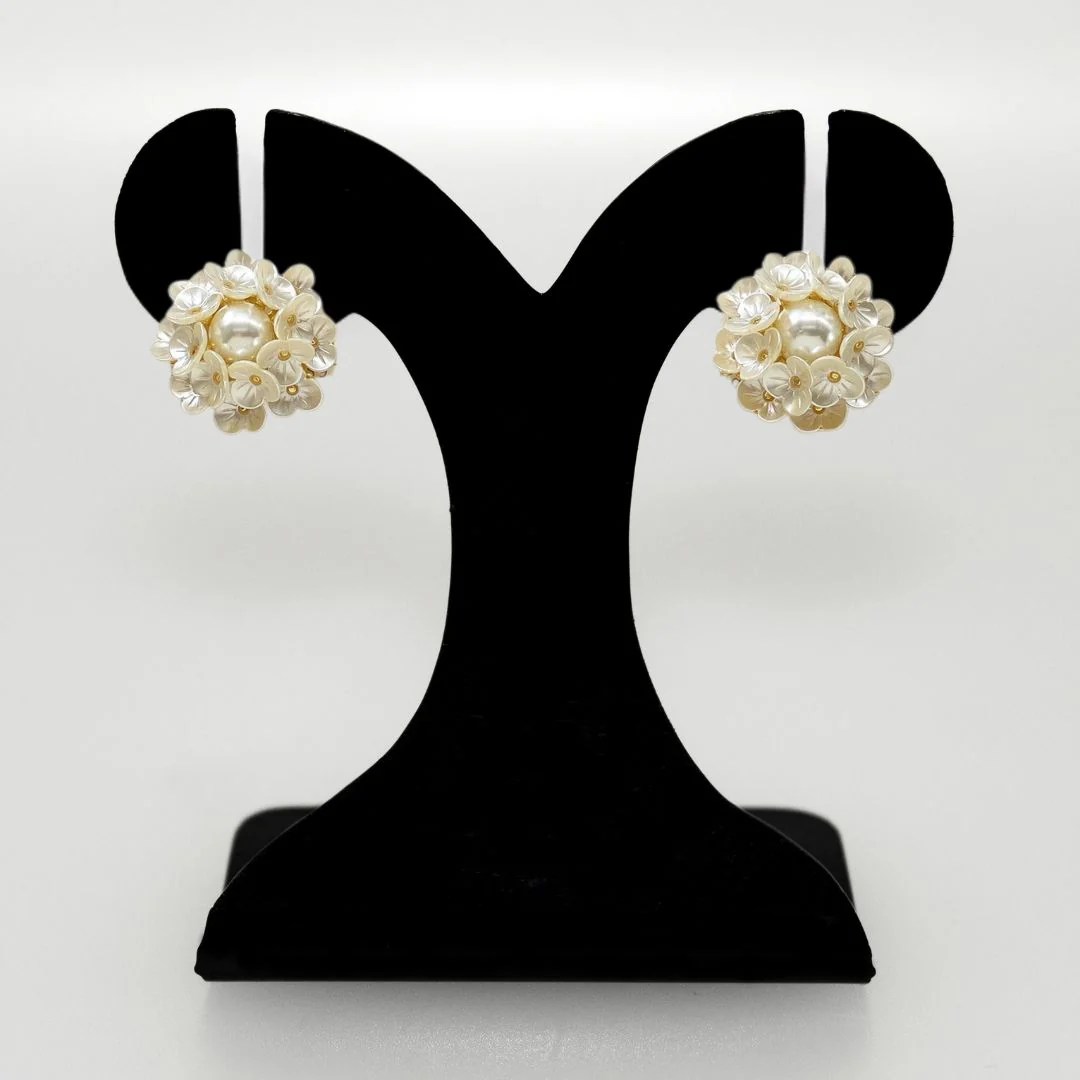 Floral Accent Cluster Earrings - Image 6