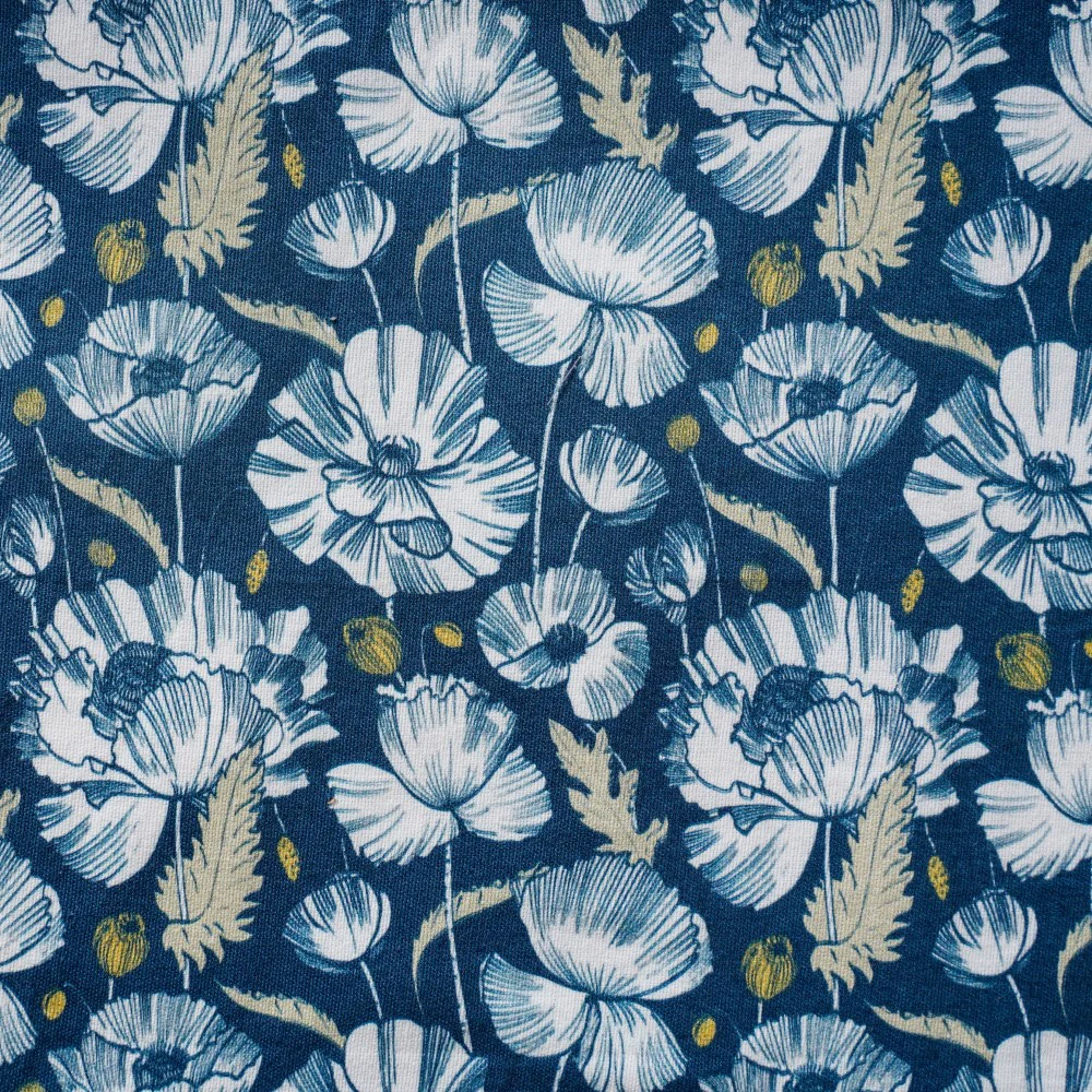 Floral Dining Cotton Printed Table Mat Royal Blue Set Of 6 - Image 5