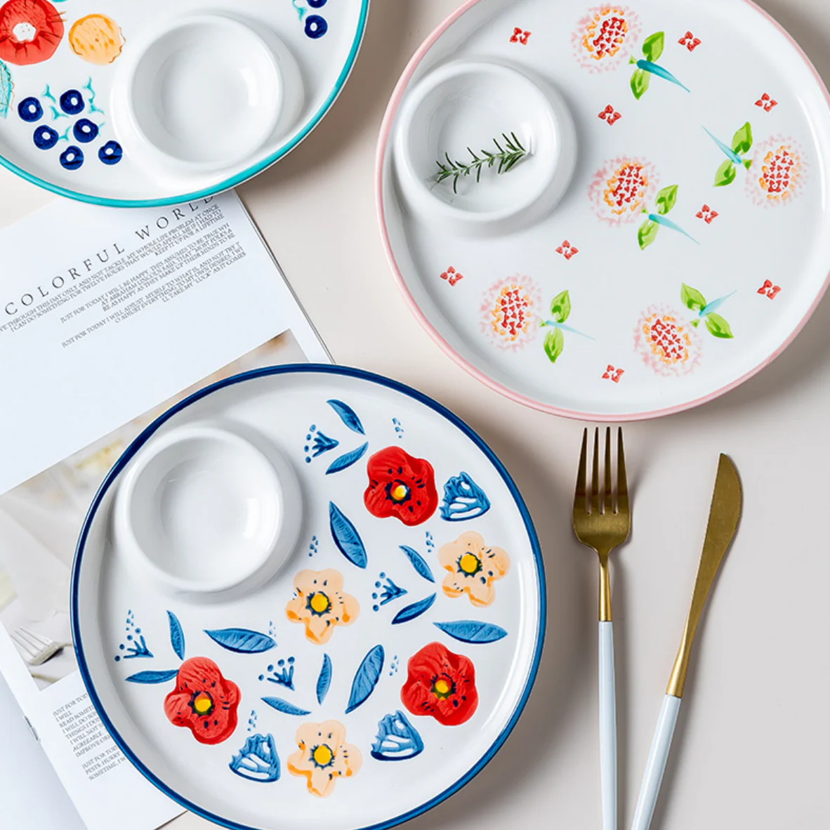 Floral Dumpling Plate - Image 3