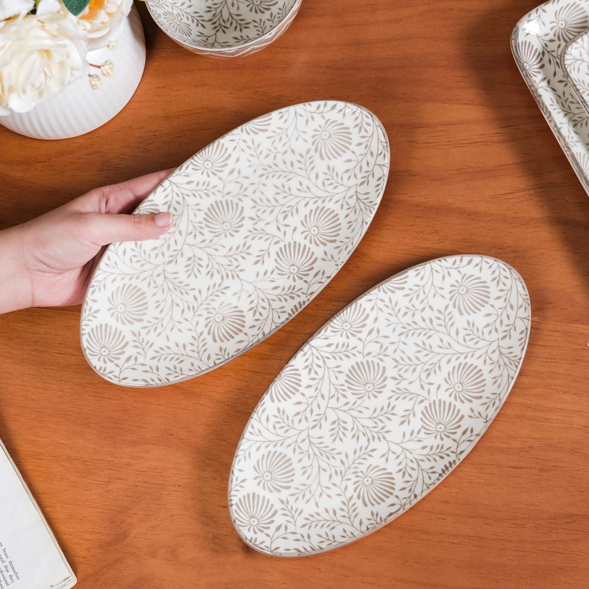 Floral Fiesta Oval Serving Platters Set Of 2 - Image 2