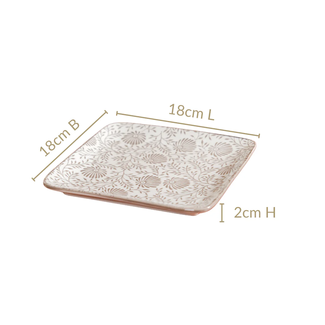 Floral Fiesta Square Snack Plates Set Of 4 7x7 Inch - Image 4