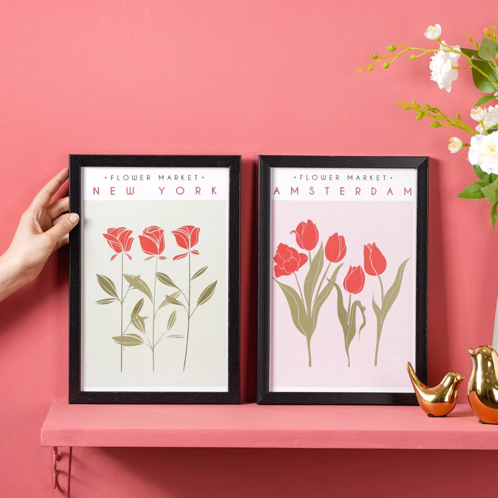 Floral Framed Wall Art Set Of 2 13x9 Inch - Image 2
