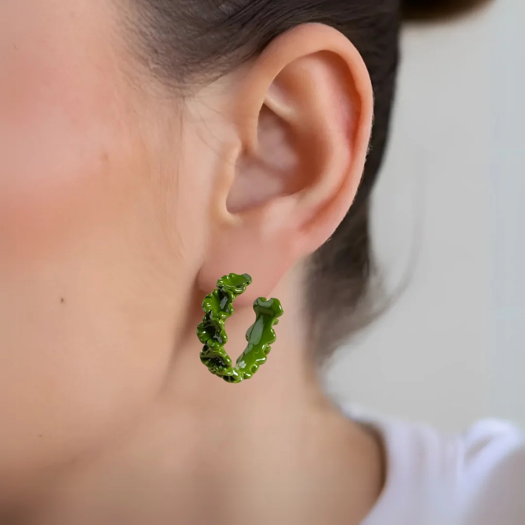 Floral Green Hoops - Image 7