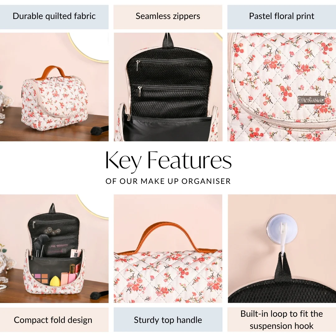 Floral Hanging Travel Organiser And Makeup Bag - Image 5