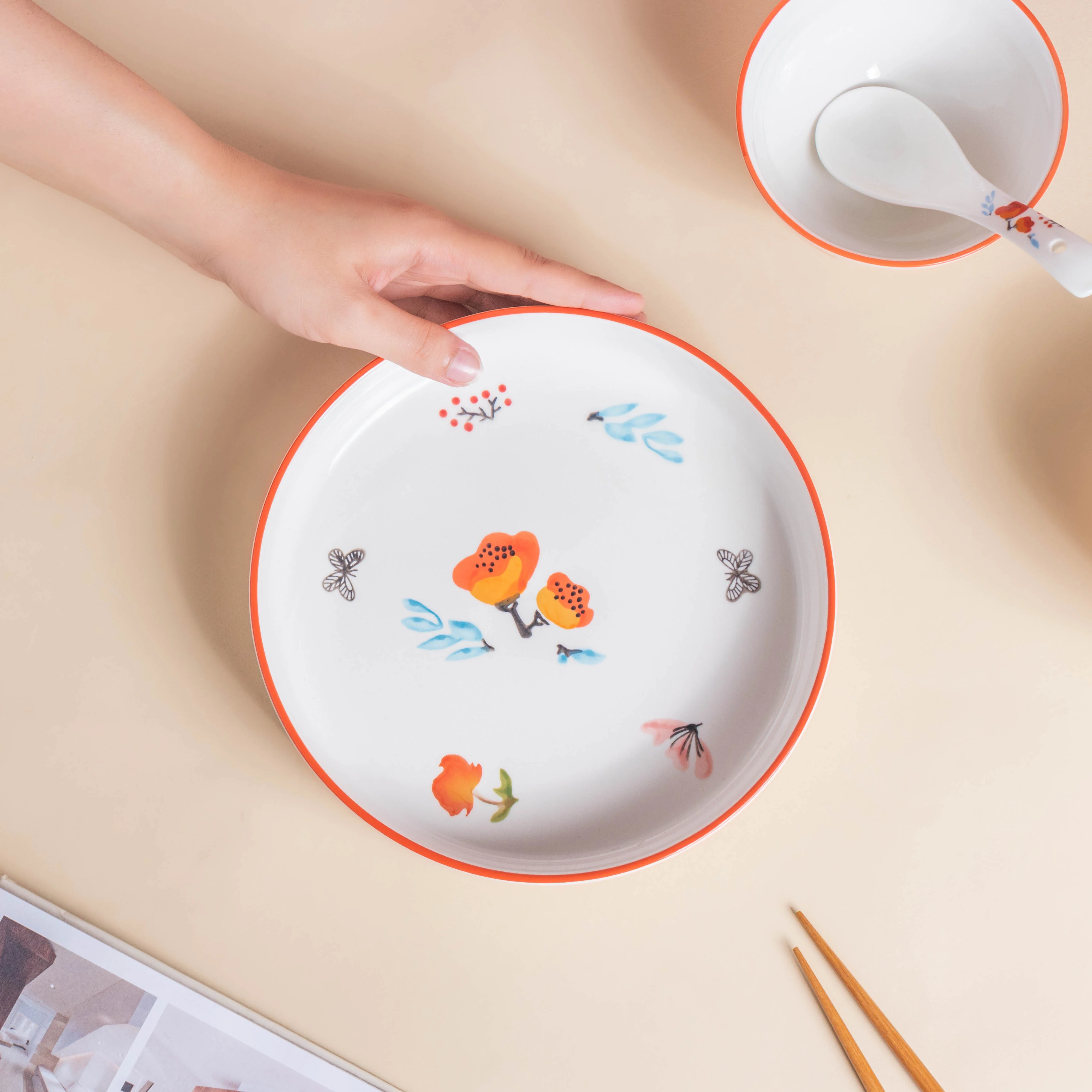 Floral Heart Snack Set For 4 - Image 12