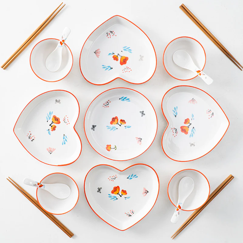 Floral Heart Snack Set For 4 - Image 15