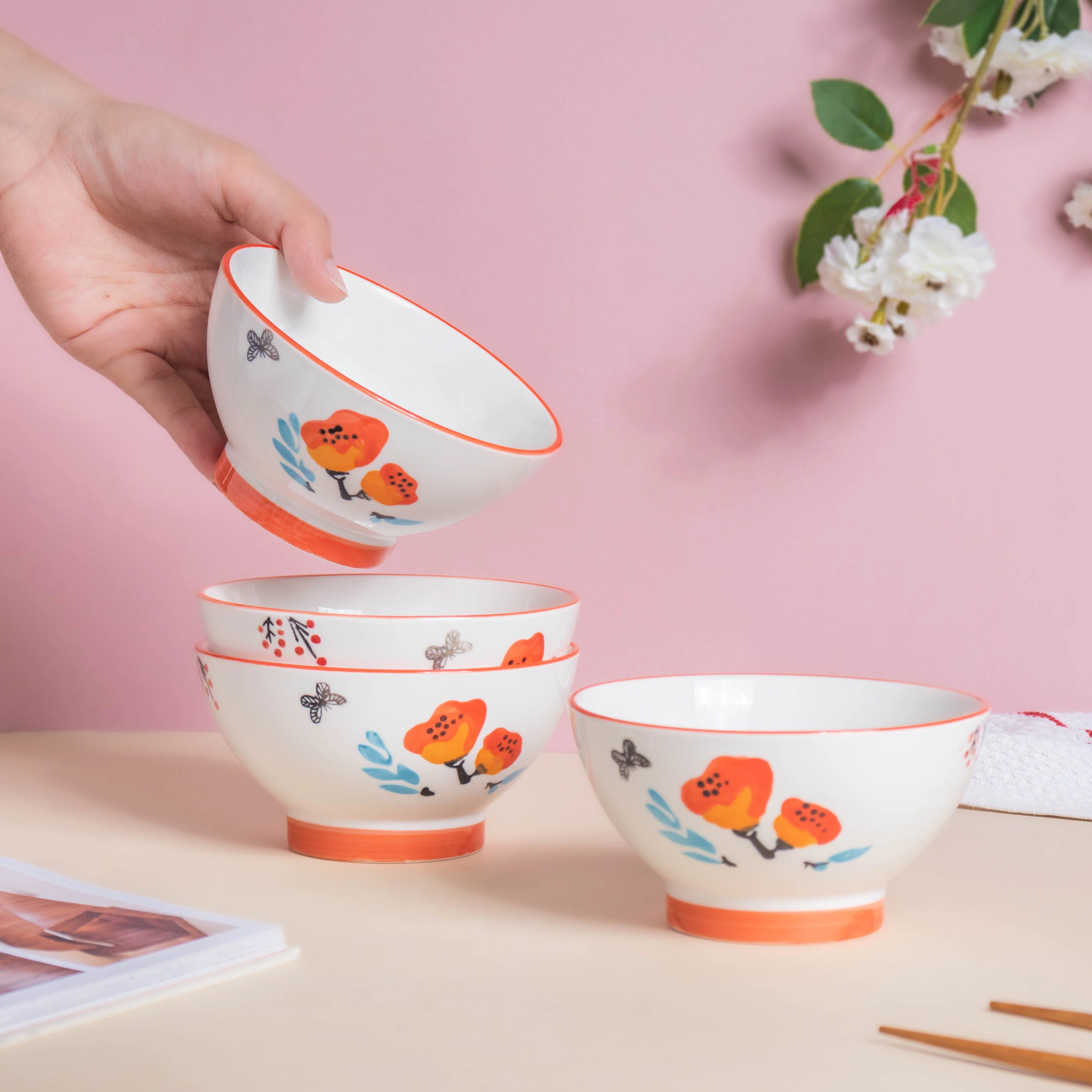 Floral Heart Snack Set For 4 - Image 4