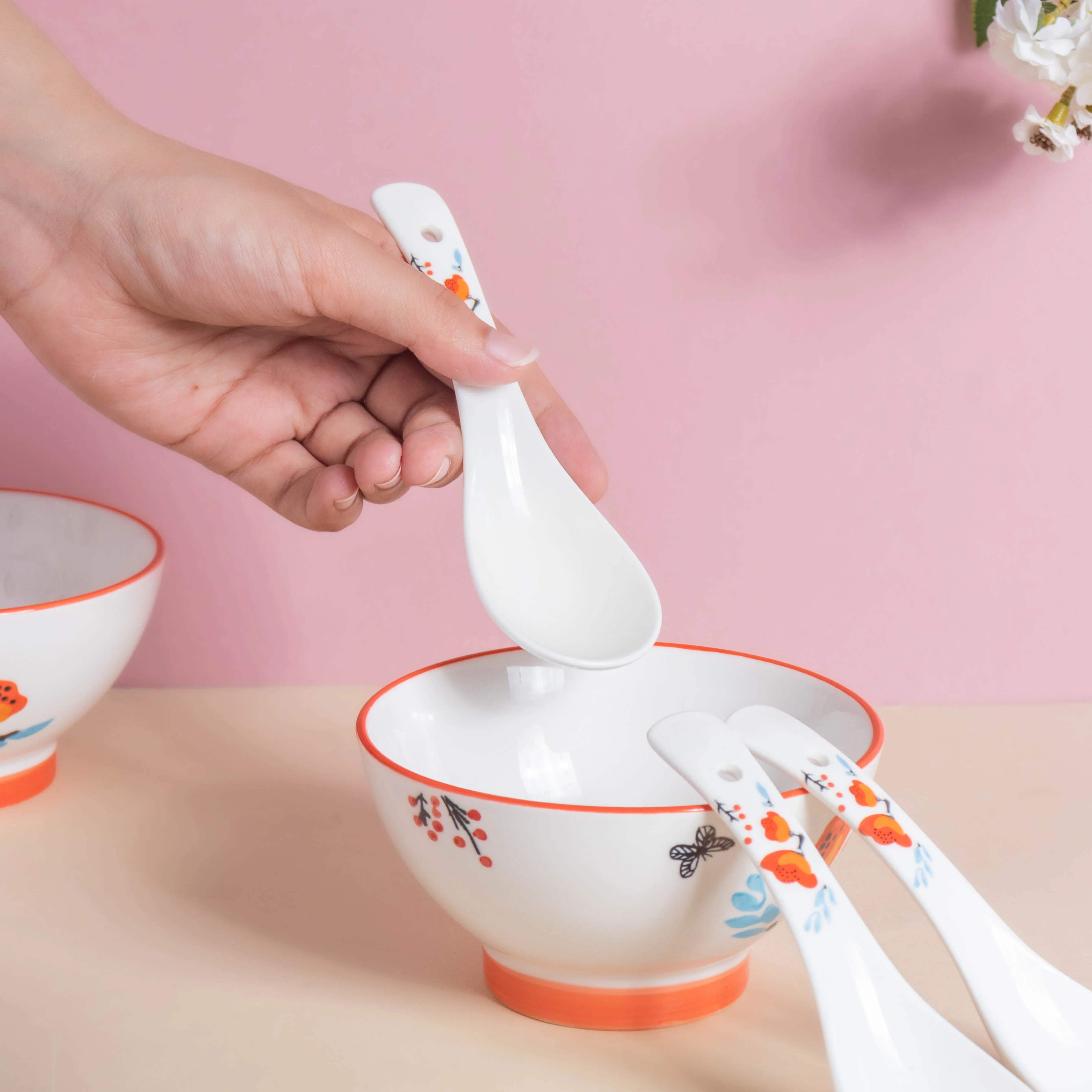 Floral Heart Snack Set For 4 - Image 9