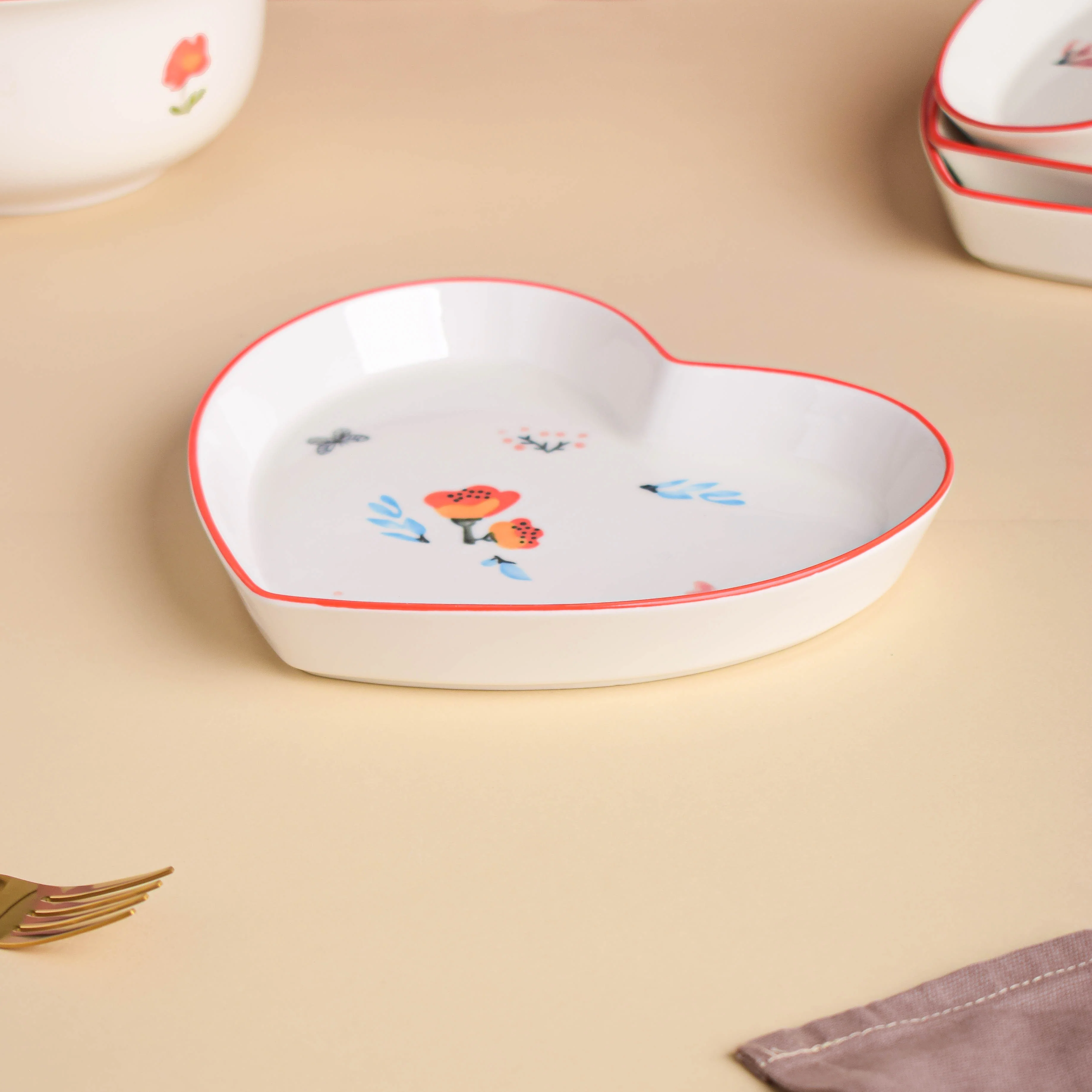 Floral Heart Supper Set For 4 - Image 5