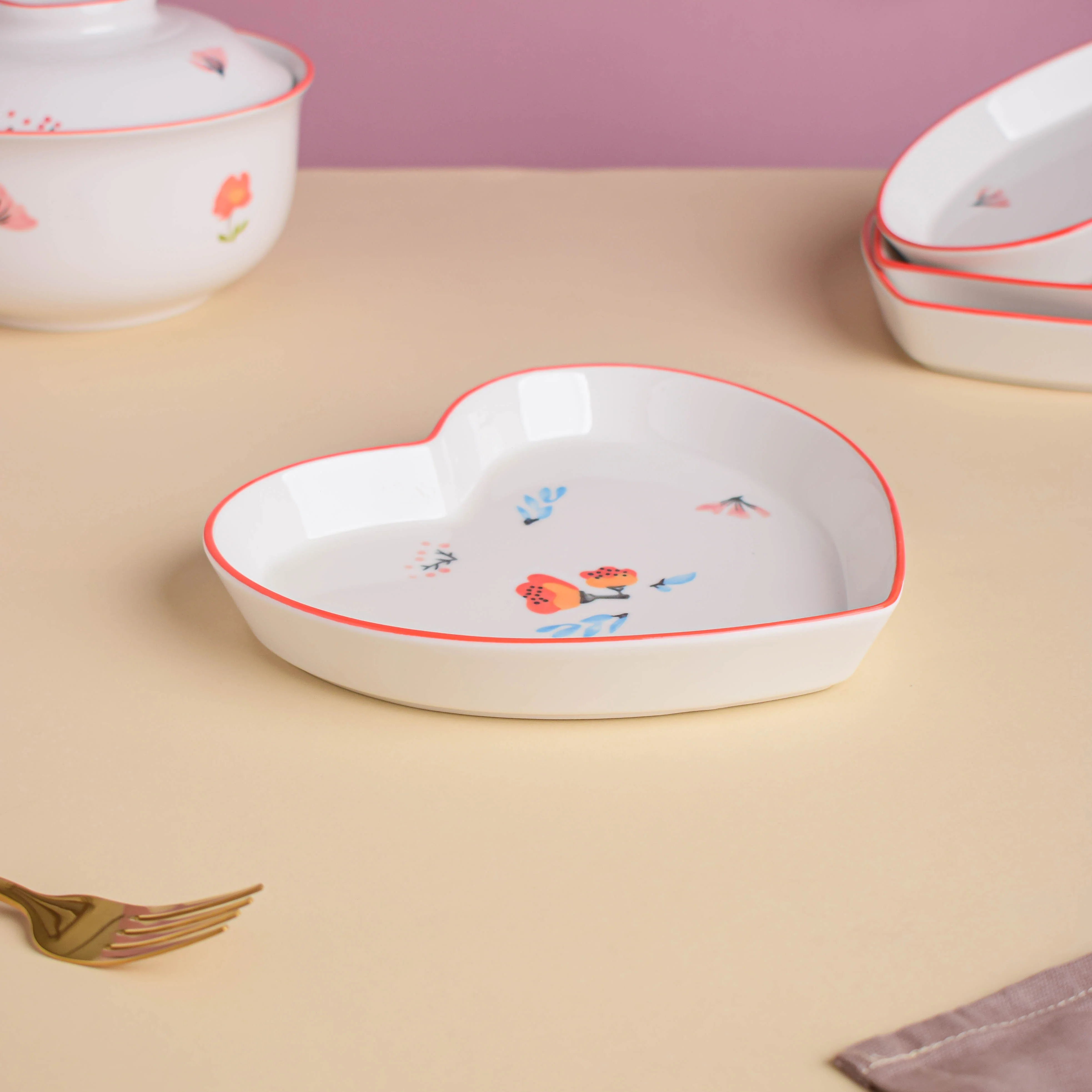 Floral Heart Supper Set For 4 - Image 8