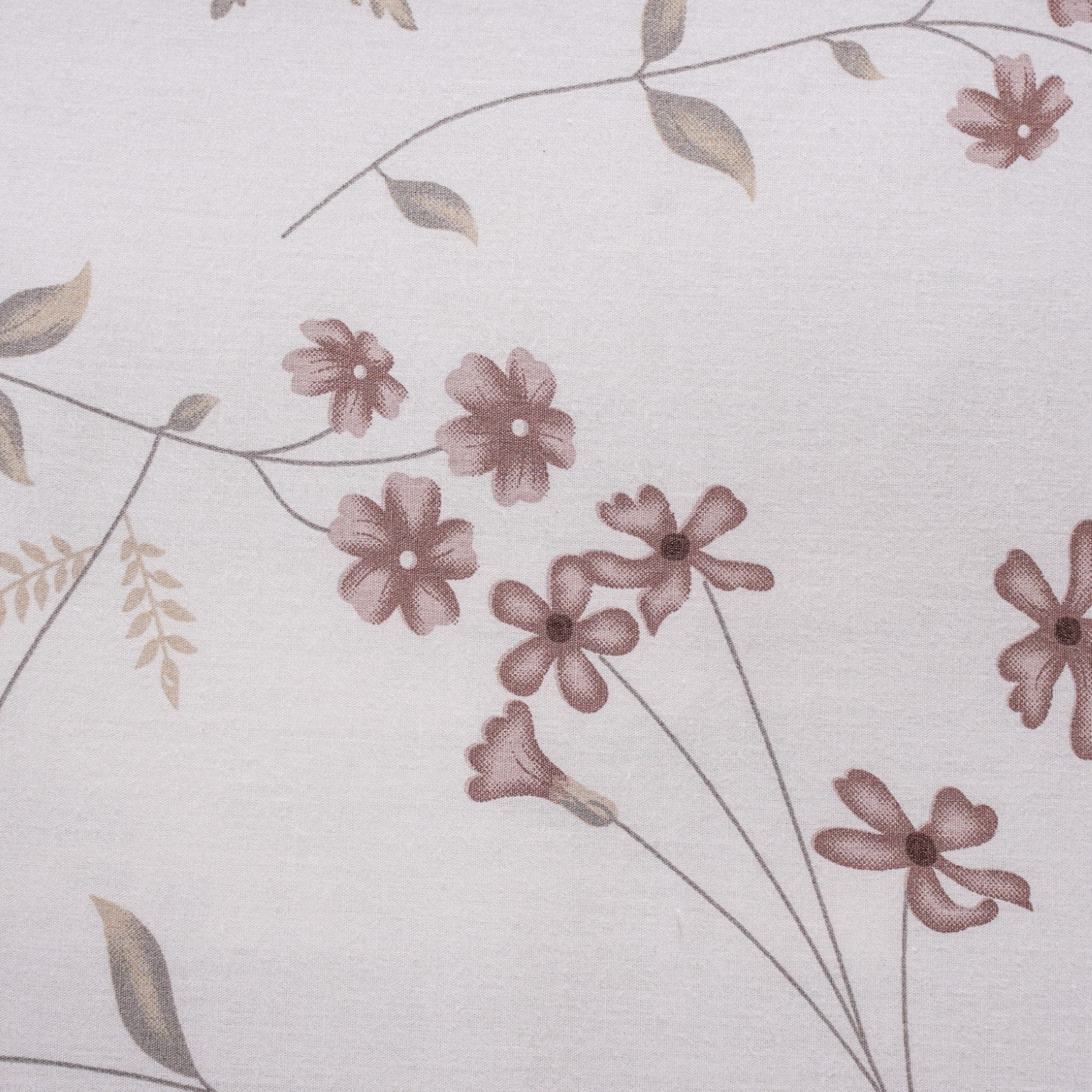 Floral Printed 180 TC Pure Soft Cotton King Size Night Bedsheet Set Taupe 275x275 cm - Image 5