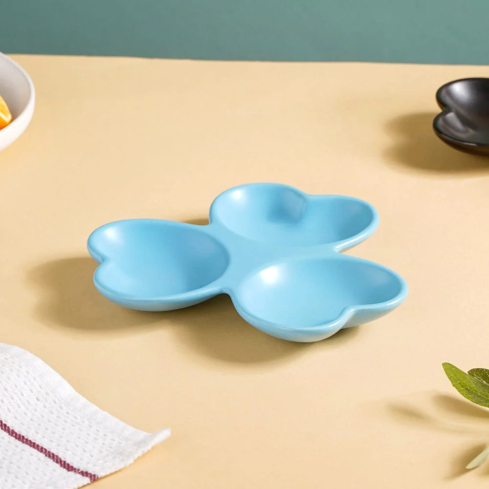 Floral Section Dip Plate Blue - Image 2