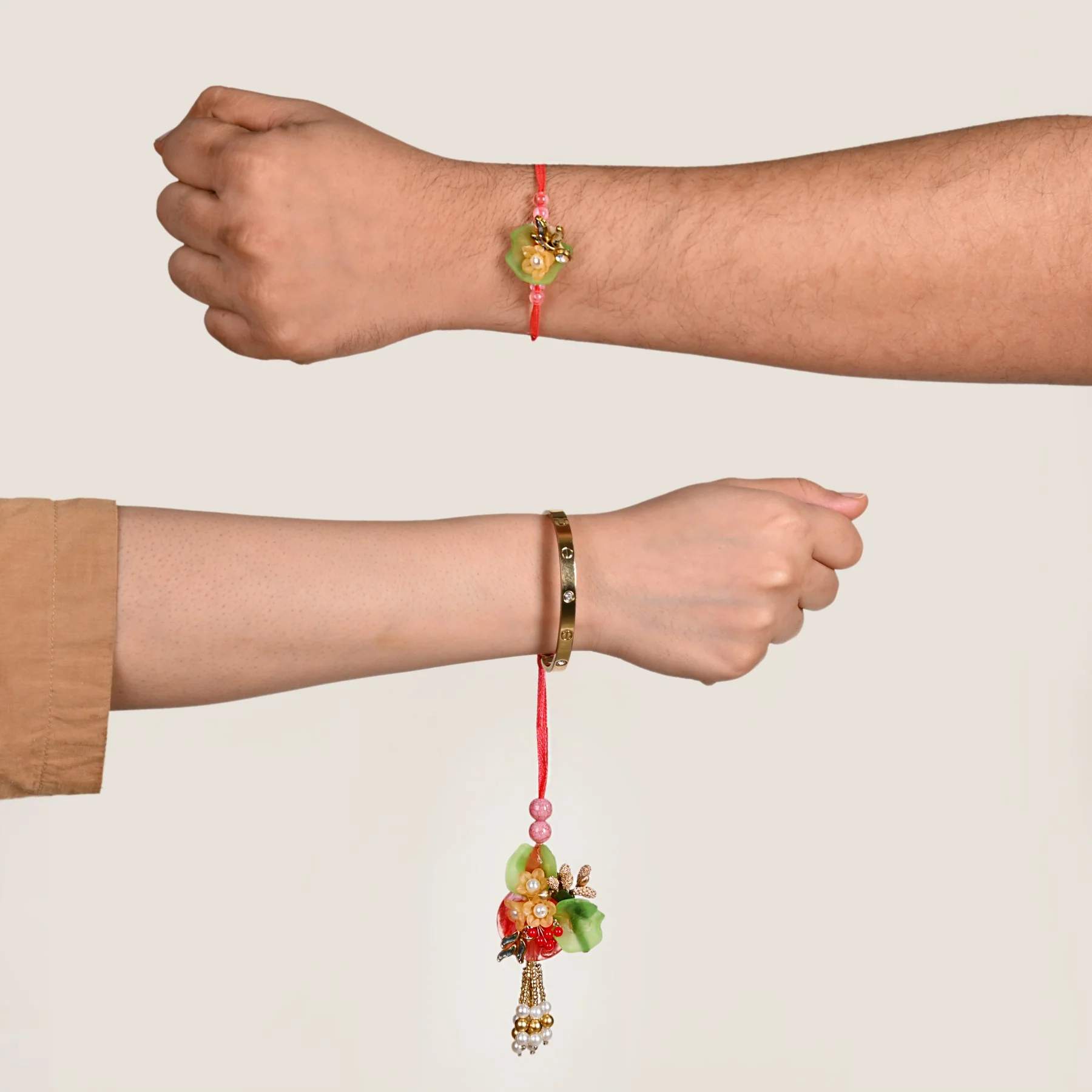 Floral Symphony Rakhi Lumba Set - Image 3