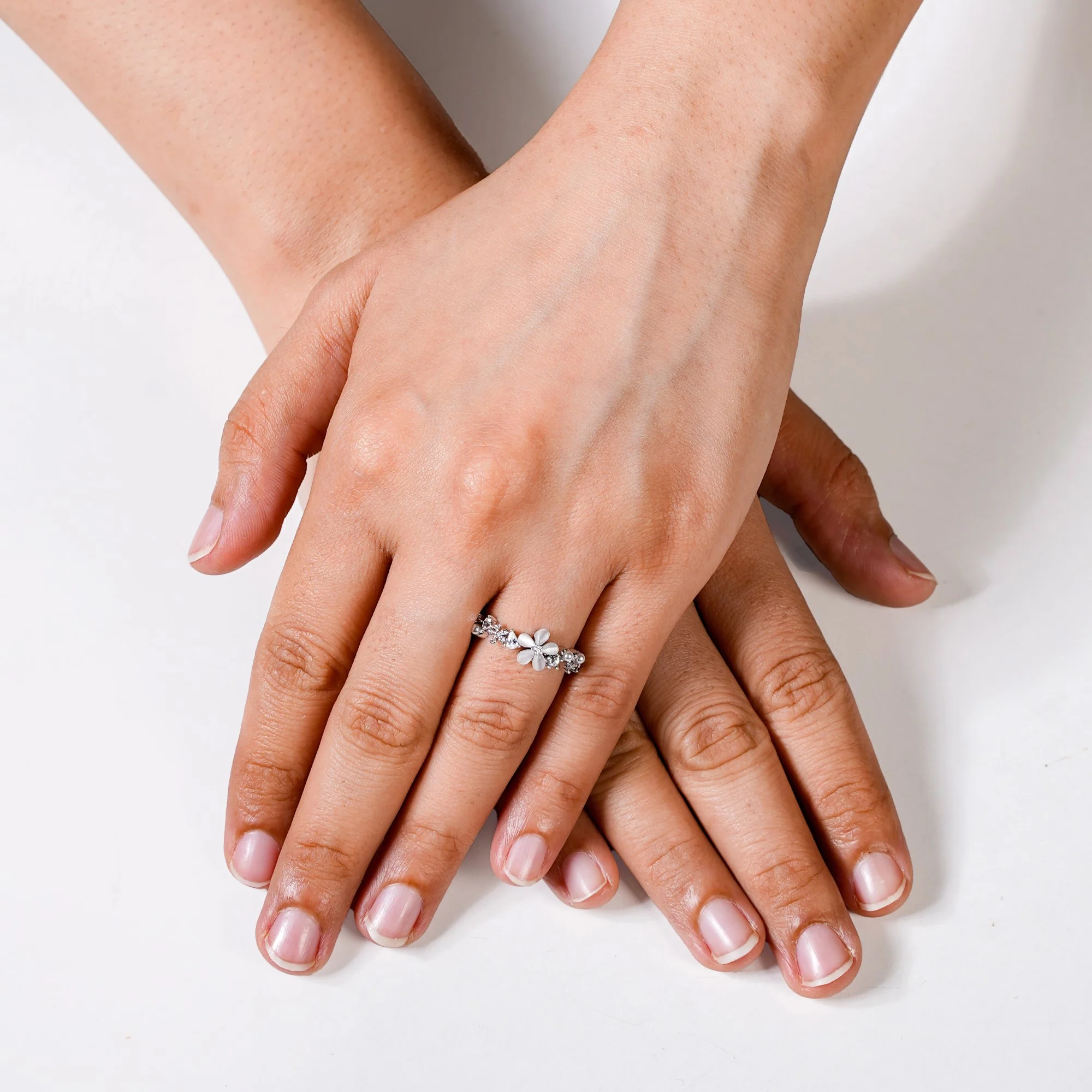 Floral Symphony Silver Statement Ring - Image 2