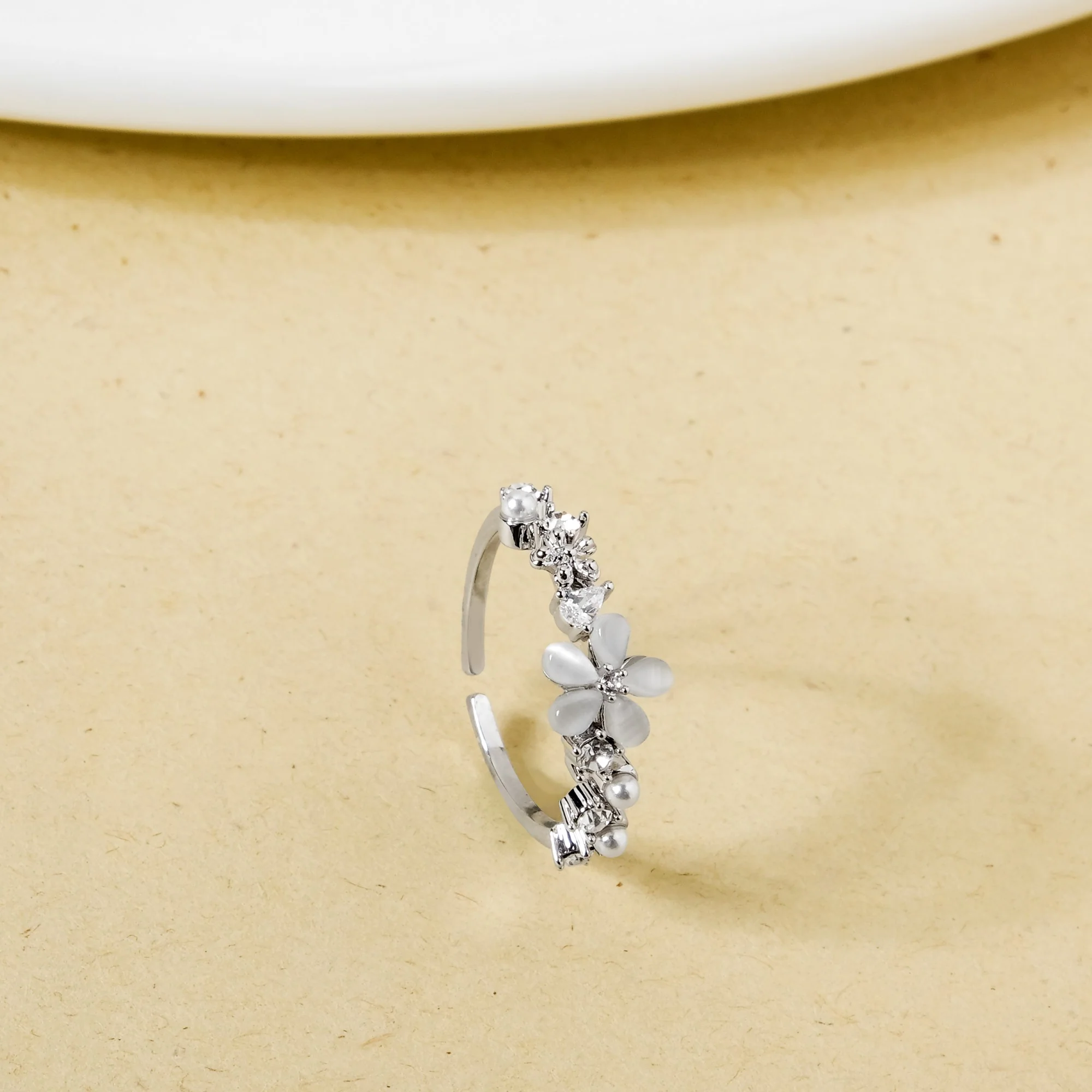 Floral Symphony Silver Statement Ring - Image 5