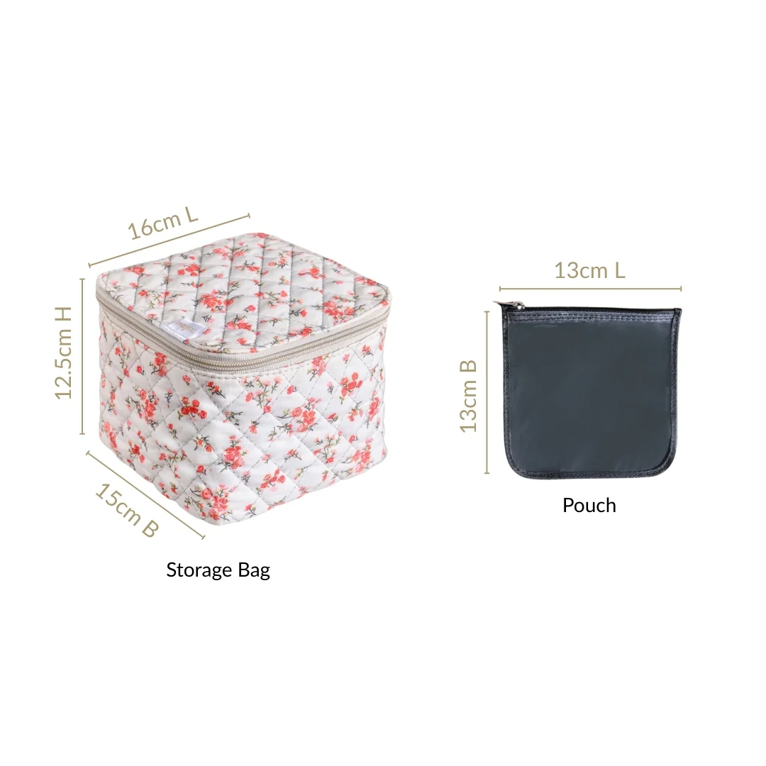 Floral Trinket Storage Bag With Pouch Set Of 6 Orange - Image 3