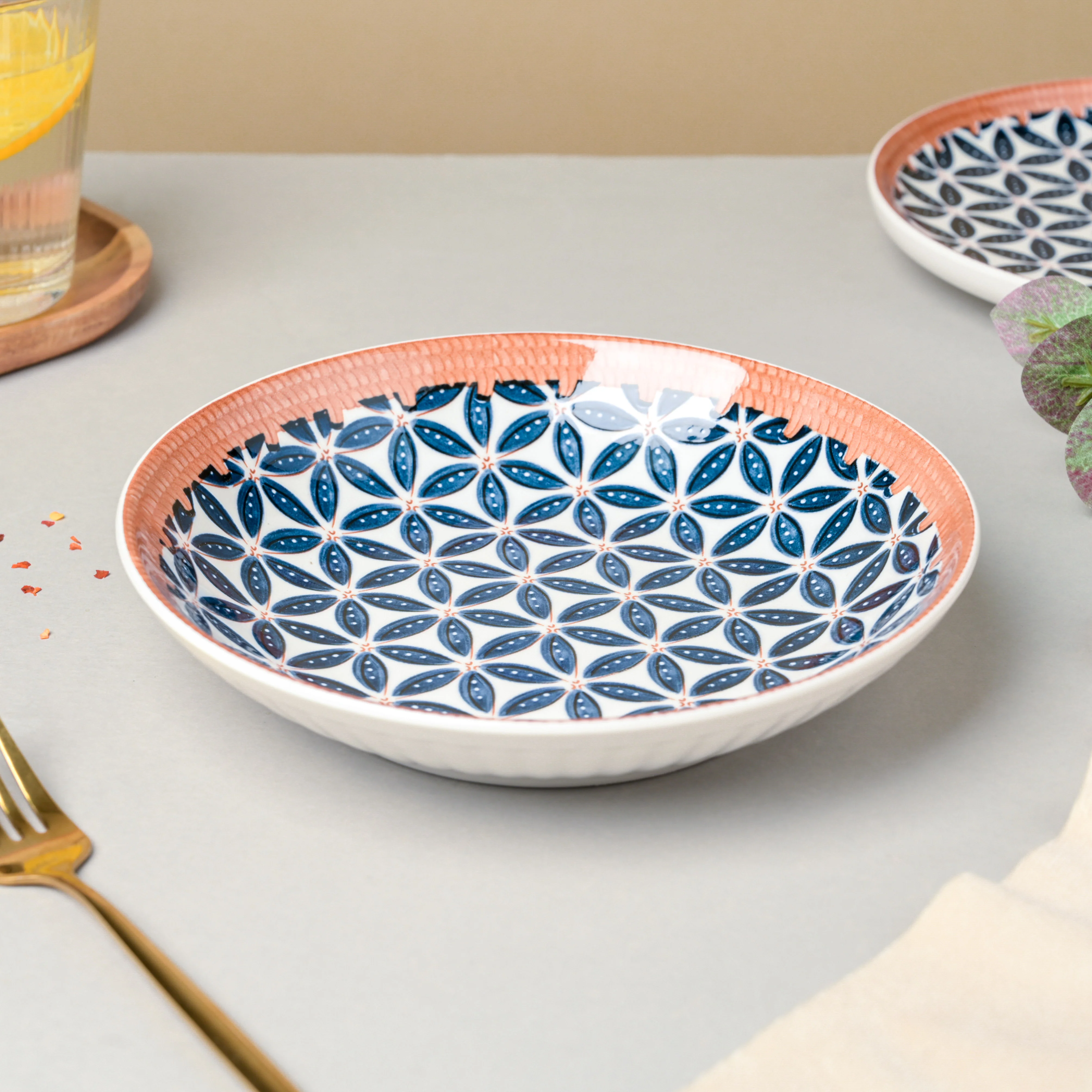 Floret Ceramic Snack Dish 8 Inch