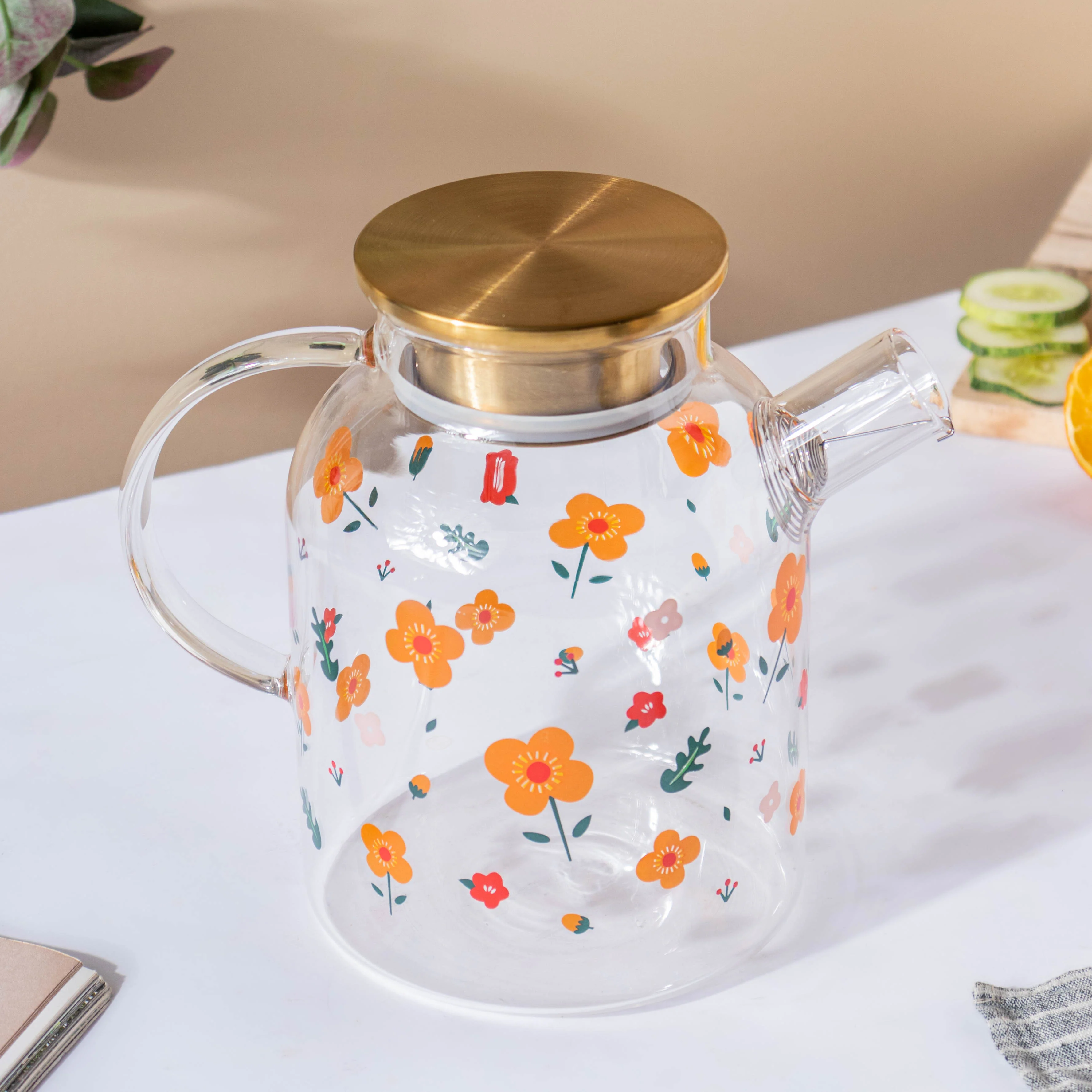 Florid Glass Teapot Large - Image 11