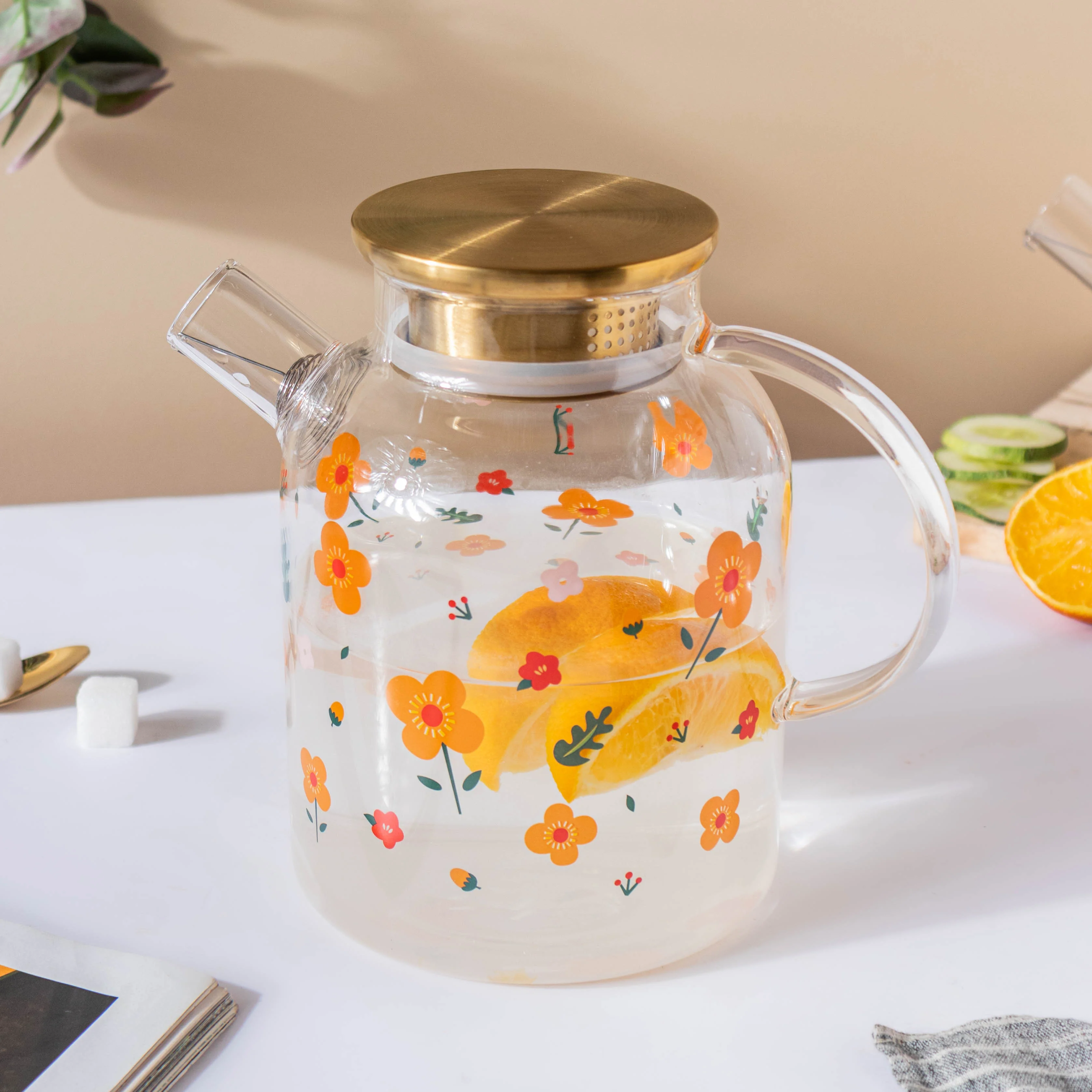 Florid Glass Teapot Large - Image 12