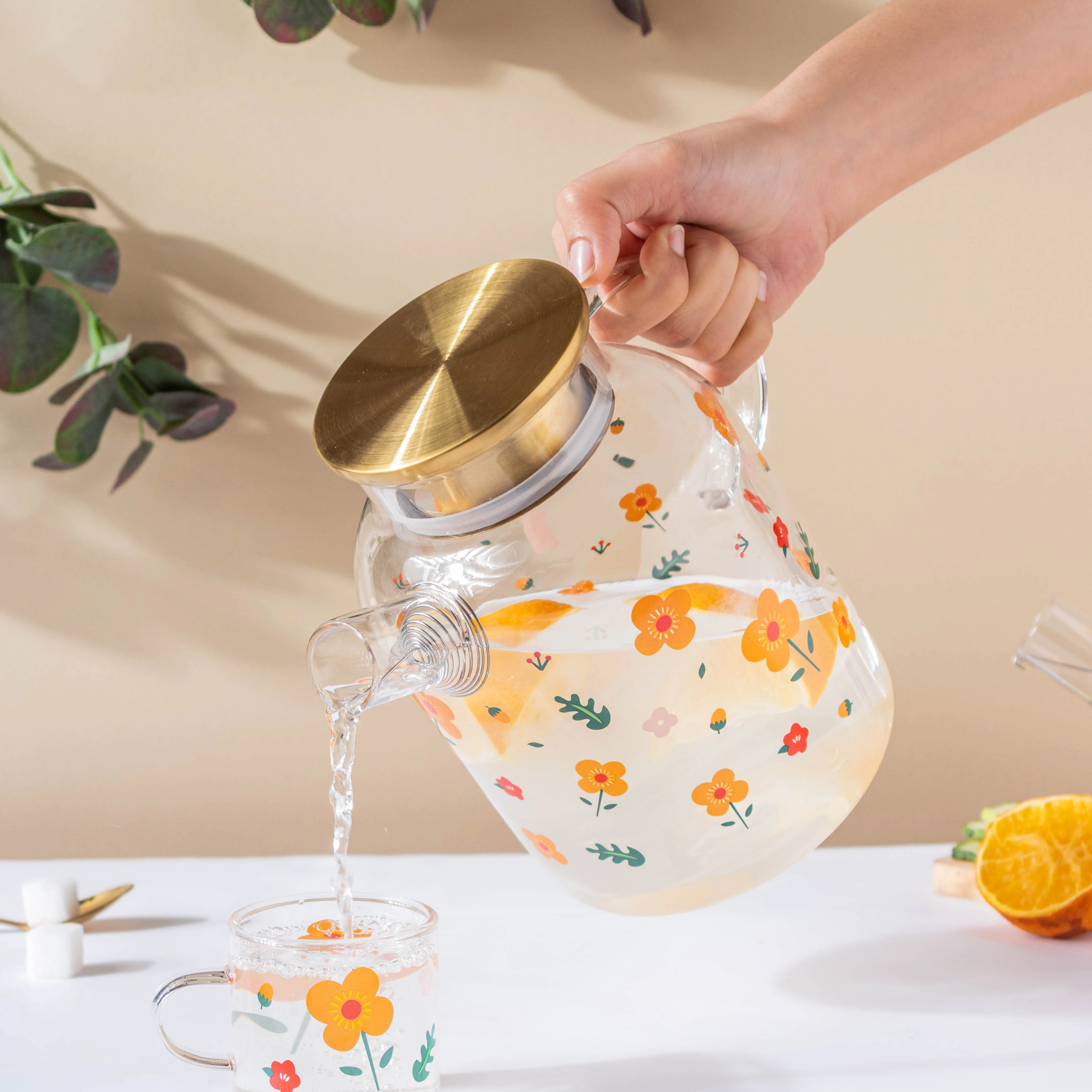 Florid Glass Teapot Large - Image 2
