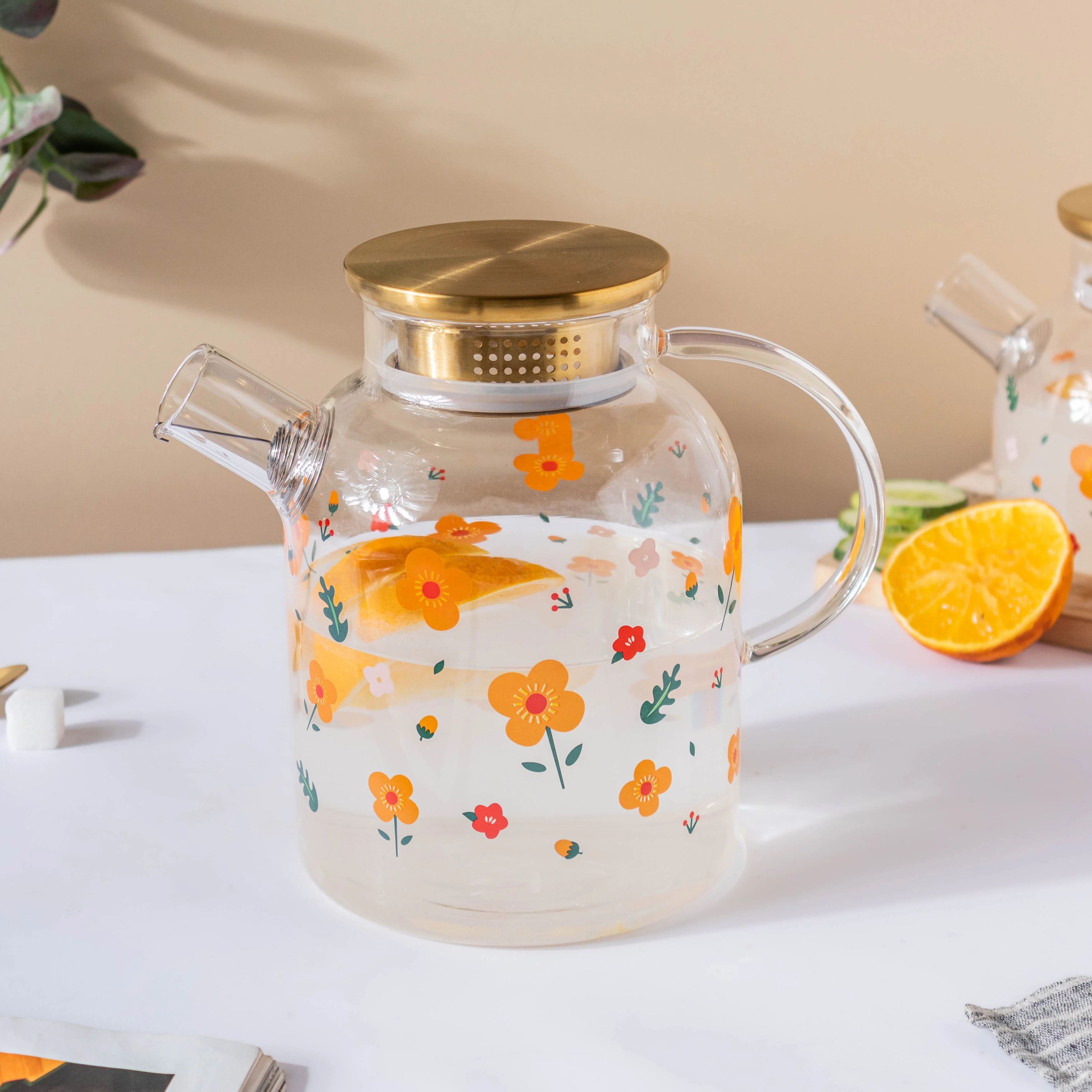 Florid Glass Teapot Large - Image 5