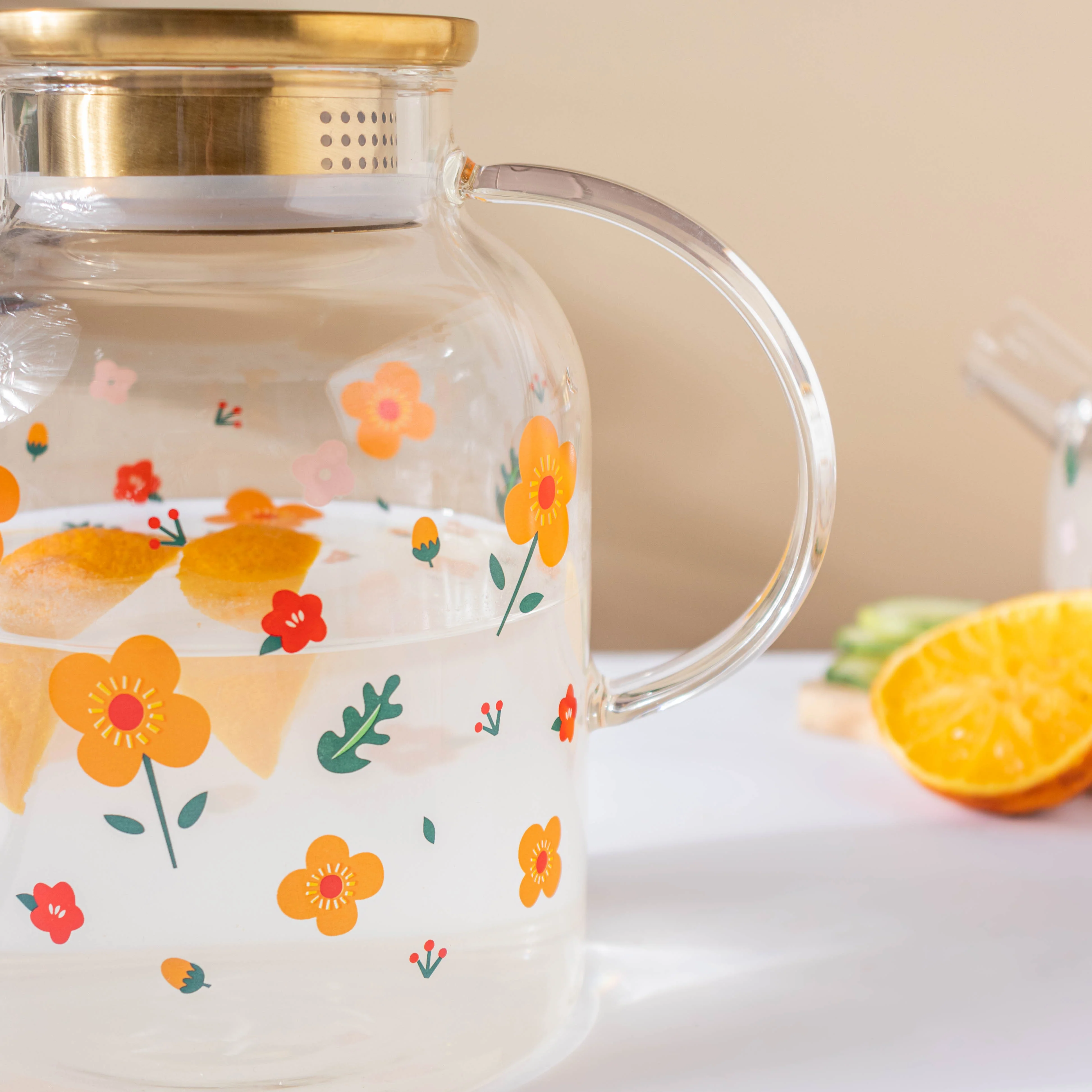 Florid Glass Teapot Large - Image 6