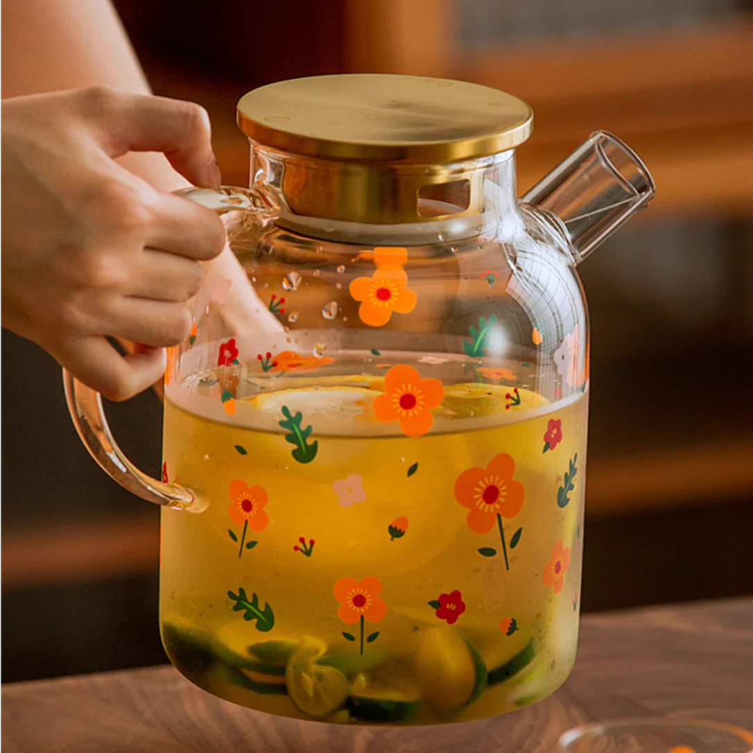 Florid Glass Teapot Large - Image 7
