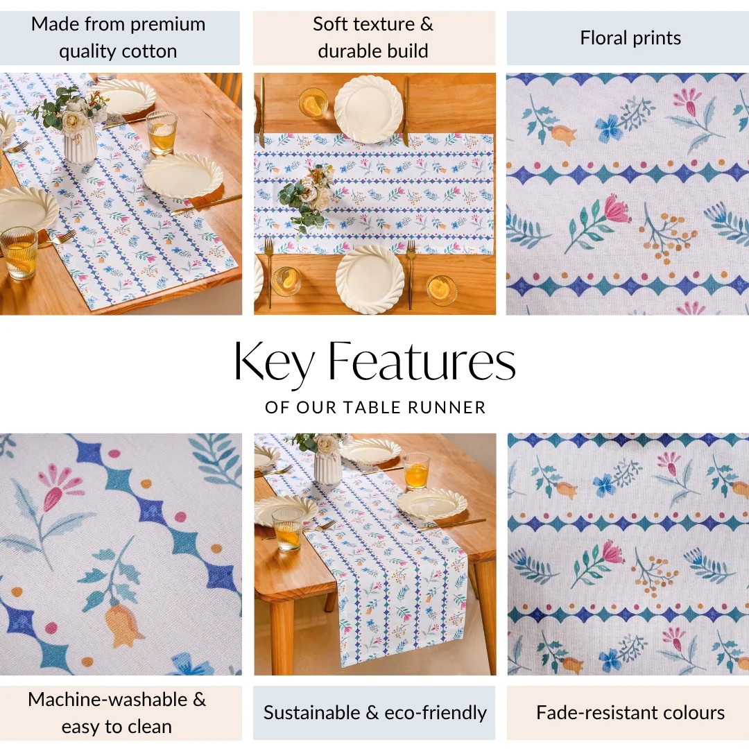 Florina Pure Cotton 8 Seater Runner 266x36cm - Image 4