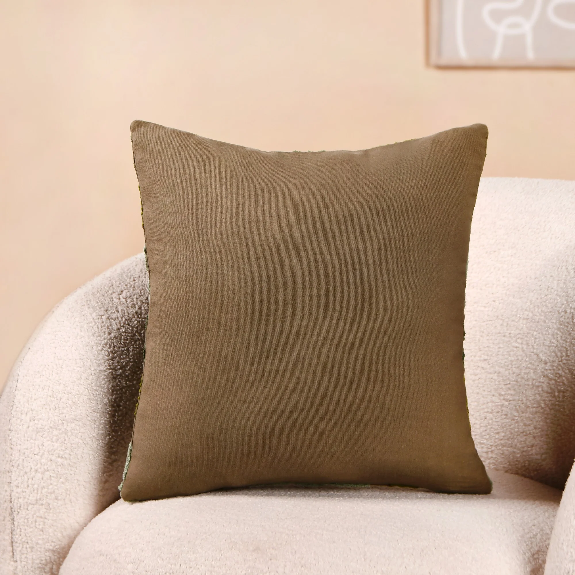 Flower Arches Embroidered Cushion Cover Green 40x40cm - Image 7