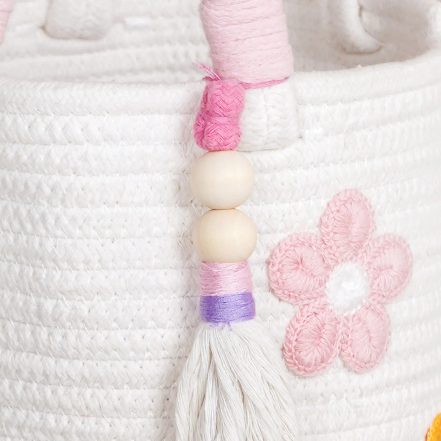 Flower Basket With Pink Handles 19cm - Image 9