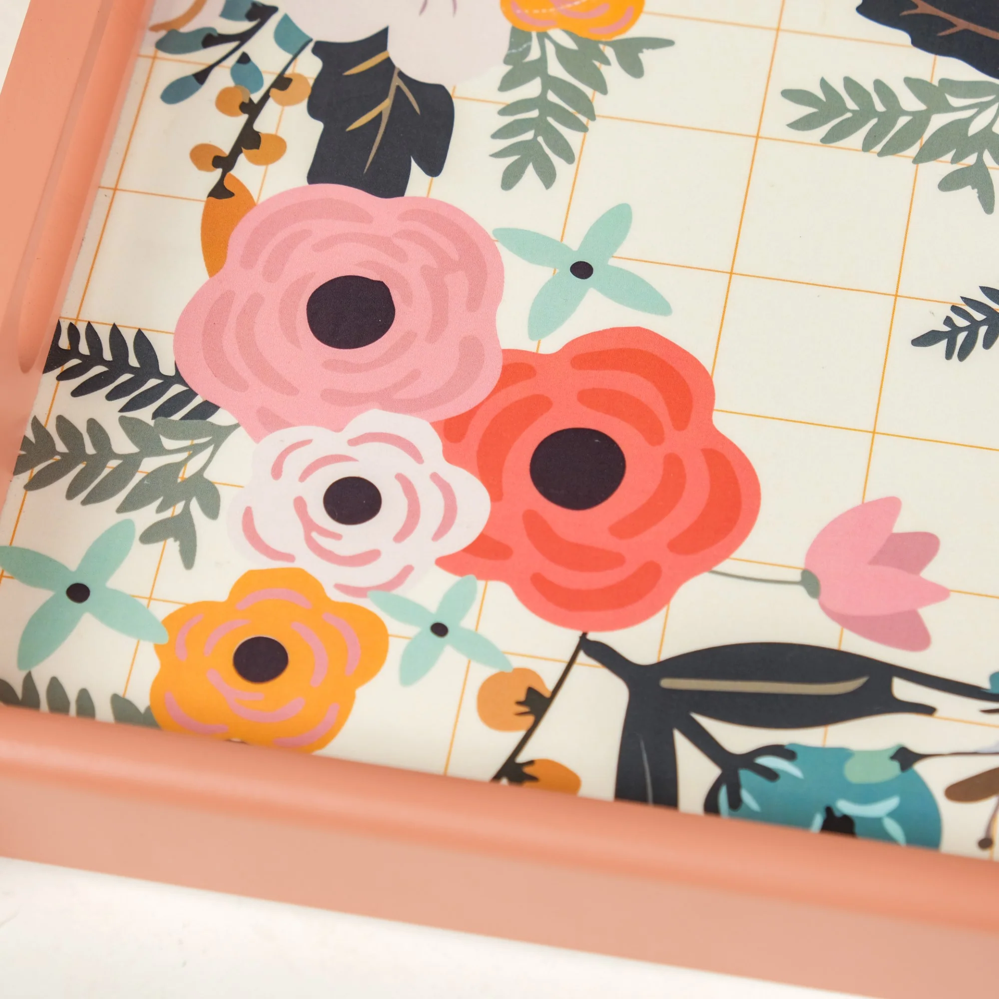 Flower Bouquet Nested Wooden Tray Set Of 2 - Image 9