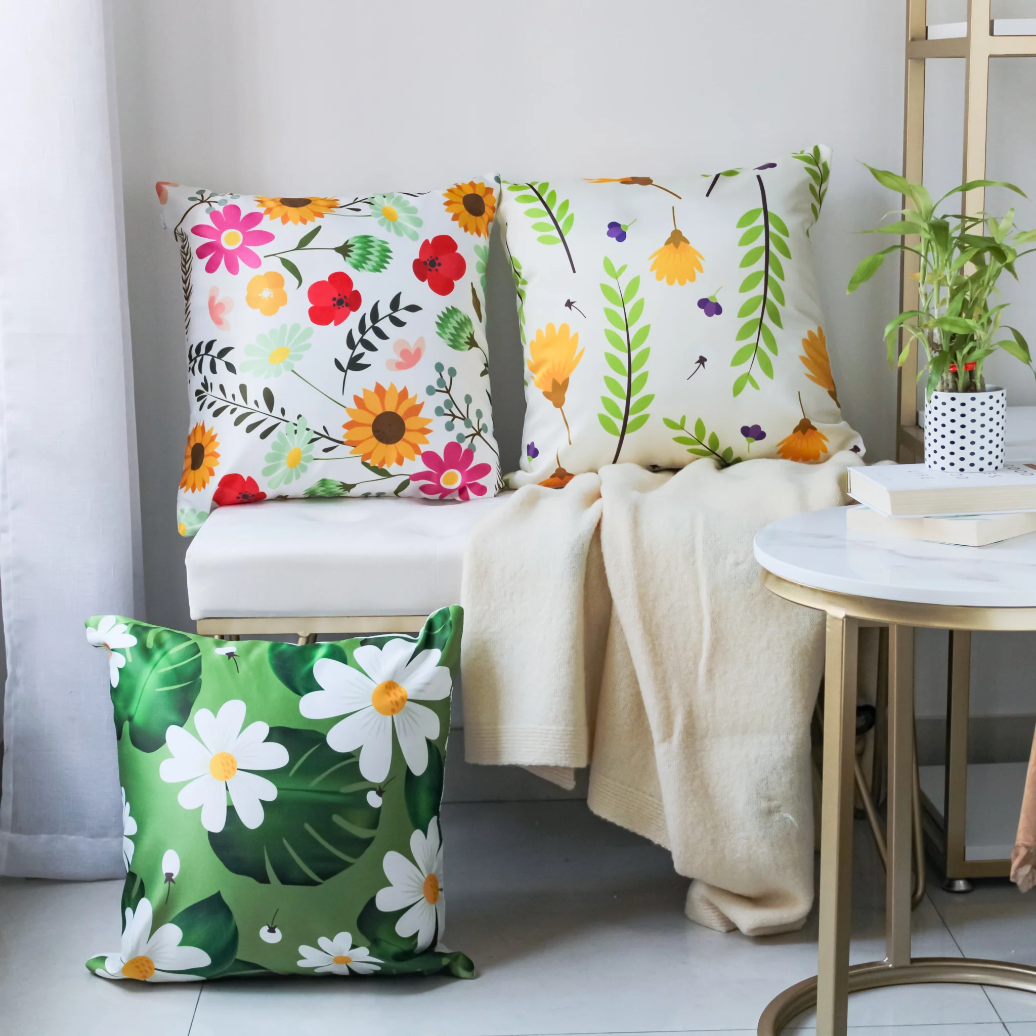 Flower Design Cushion Cover - Image 5