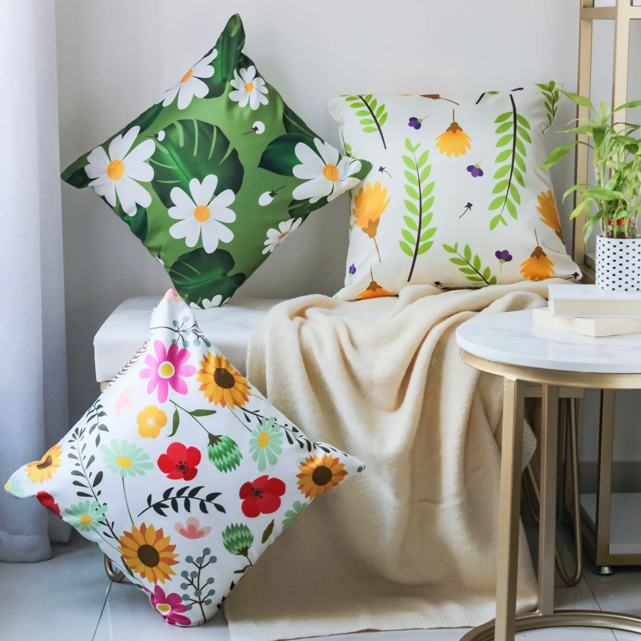 Flower Design Cushion Cover - Image 6